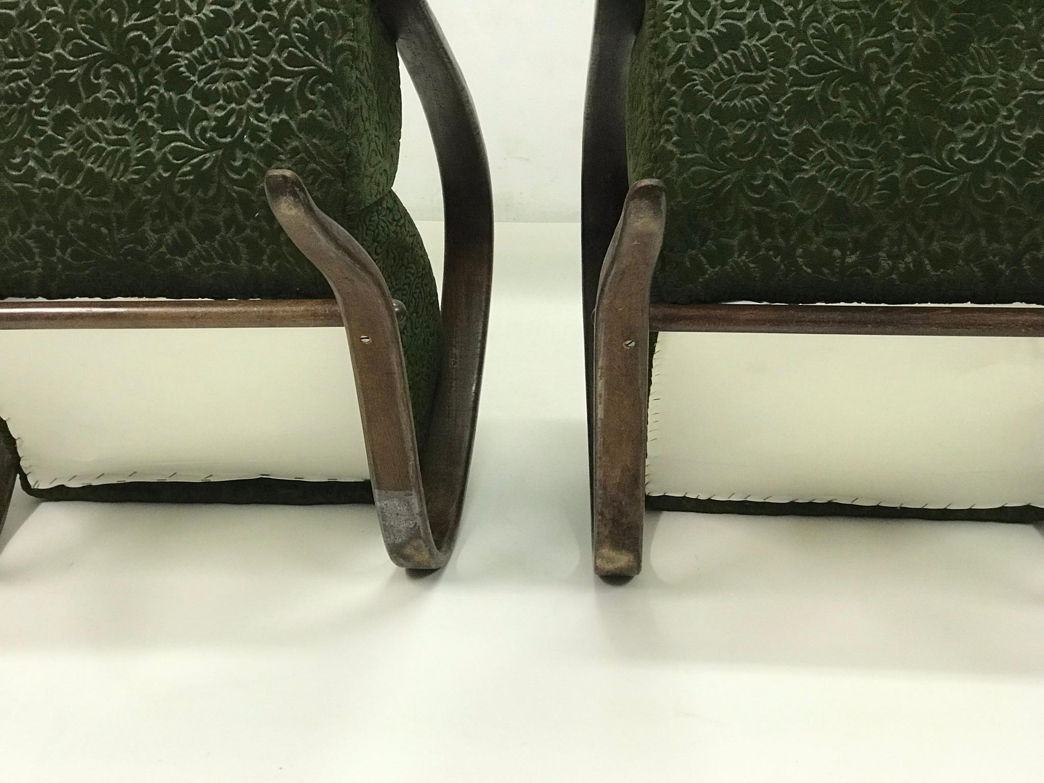 Pair of Armchairs by J. Halabala model H-269, 