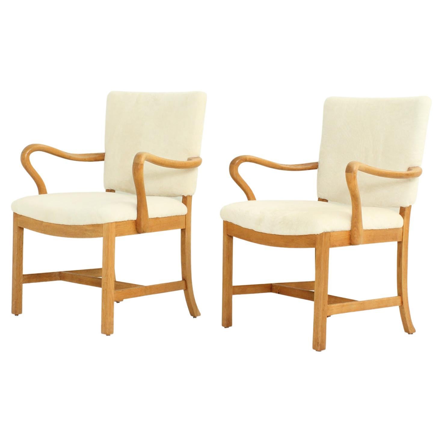 Pair of Armchairs by Jacob Kjaer, Denmark, 1930's