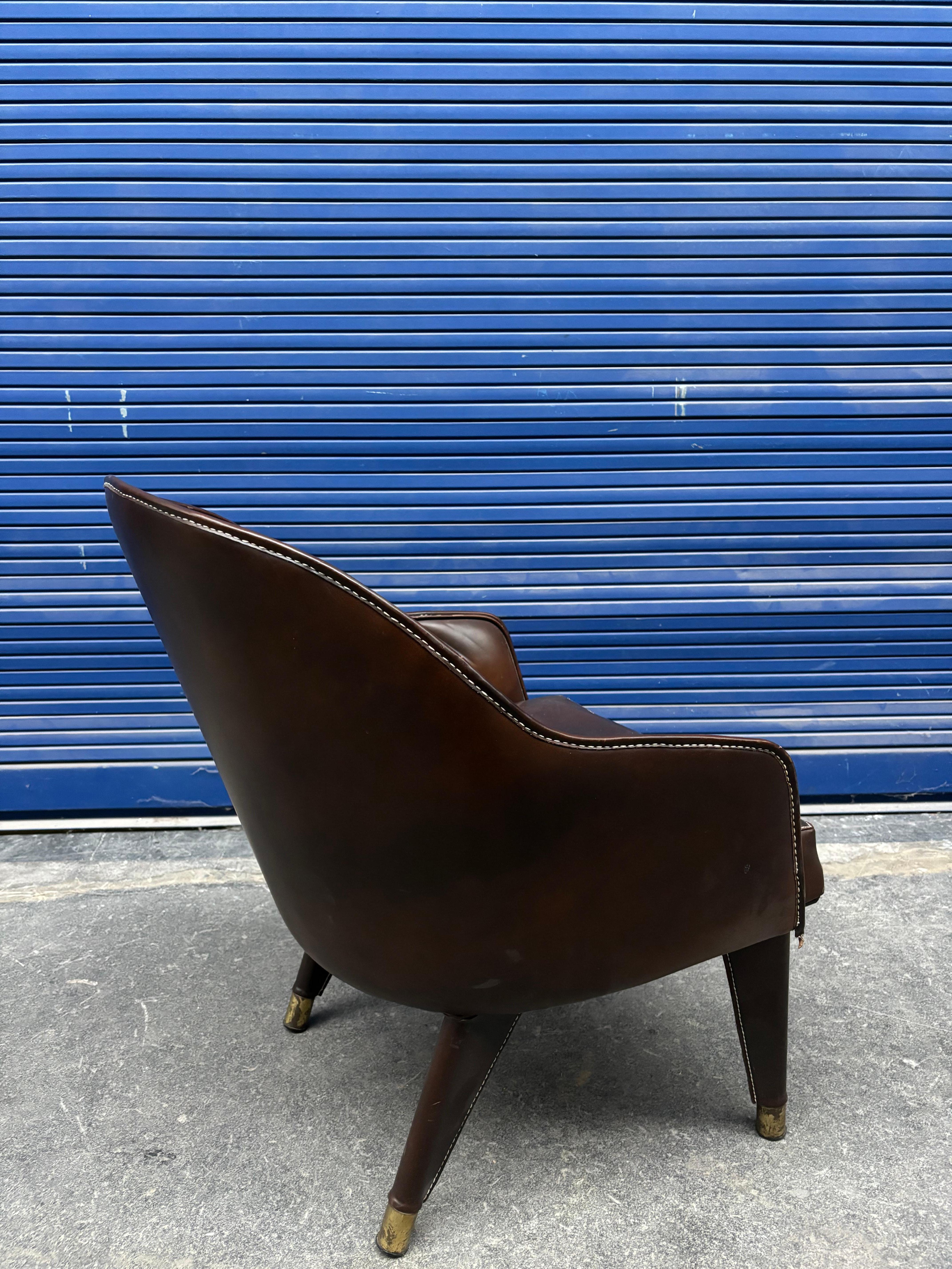 Paire de fauteuils de Jacques Adnet en vente 5