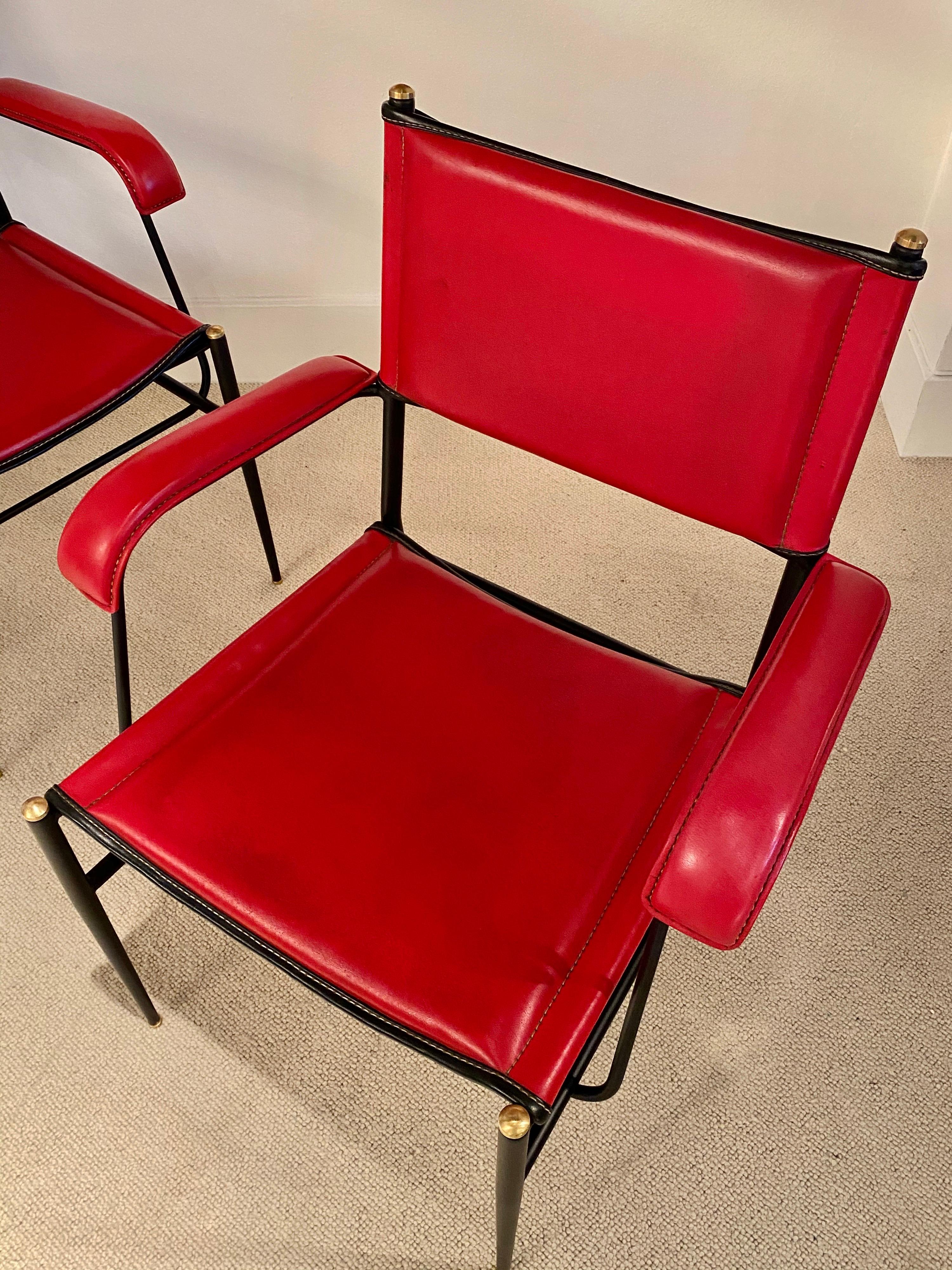 Paire de fauteuils de Jacques Adnet en vente 6
