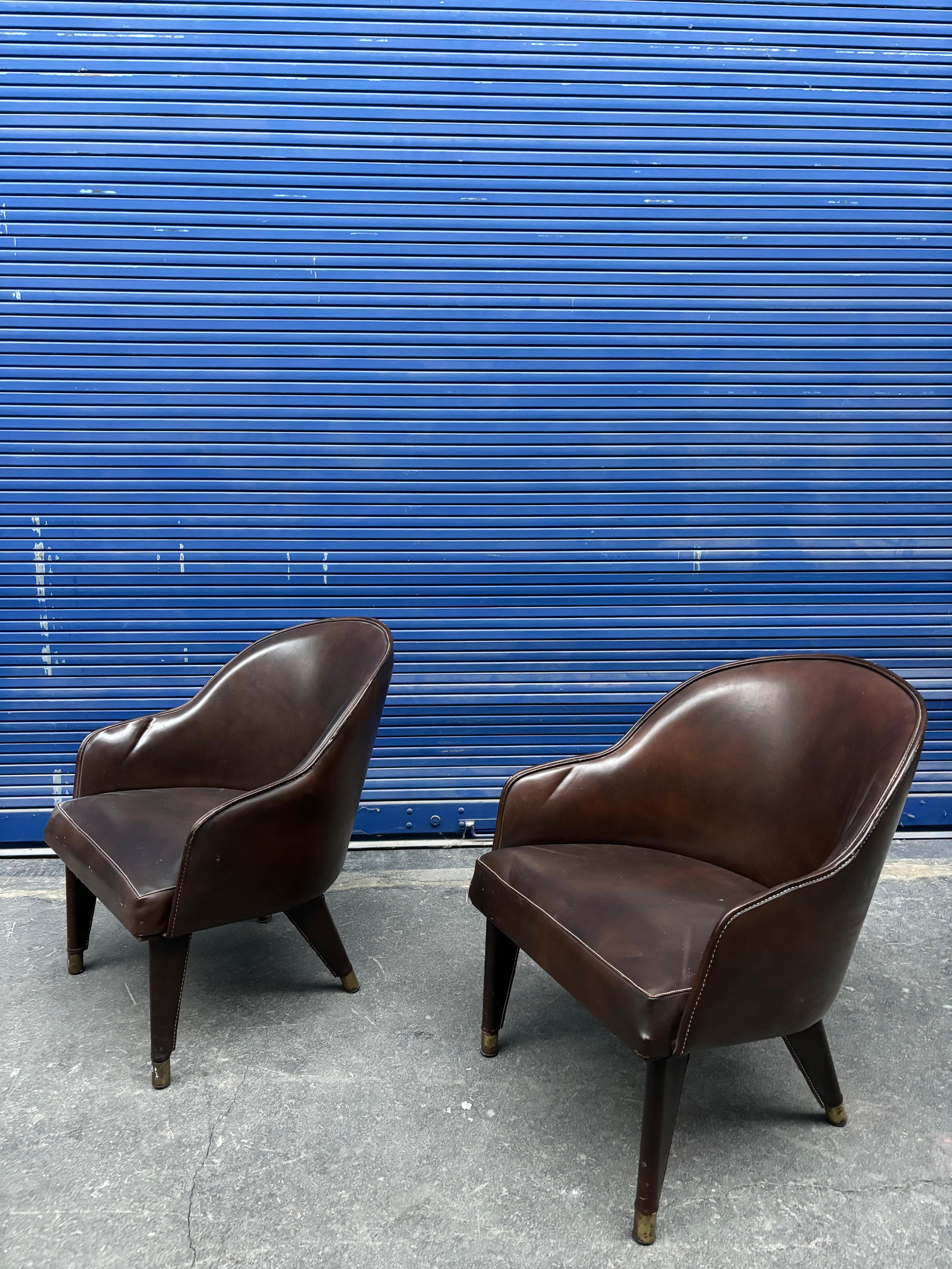 Mid-Century Modern Paire de fauteuils de Jacques Adnet en vente