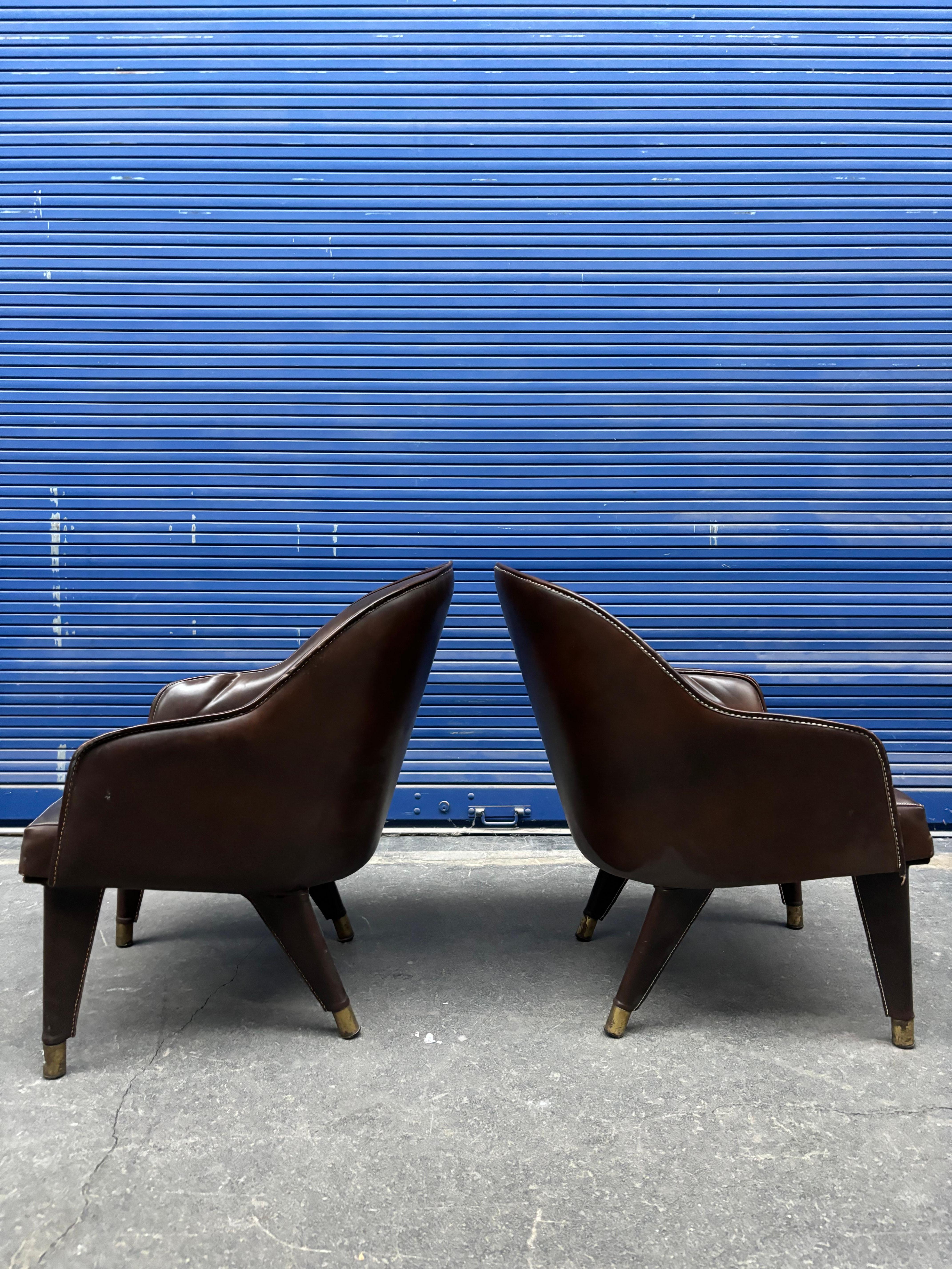 Paire de fauteuils de Jacques Adnet en vente 1