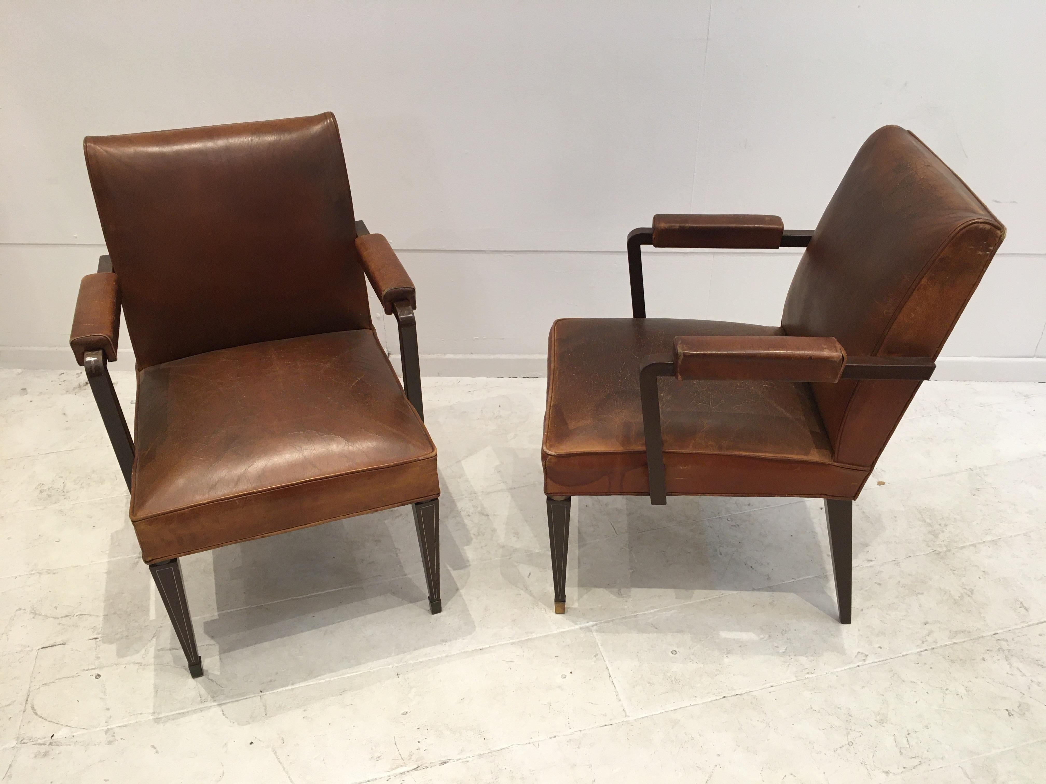 French Pair of Armchairs by Jansen For Sale