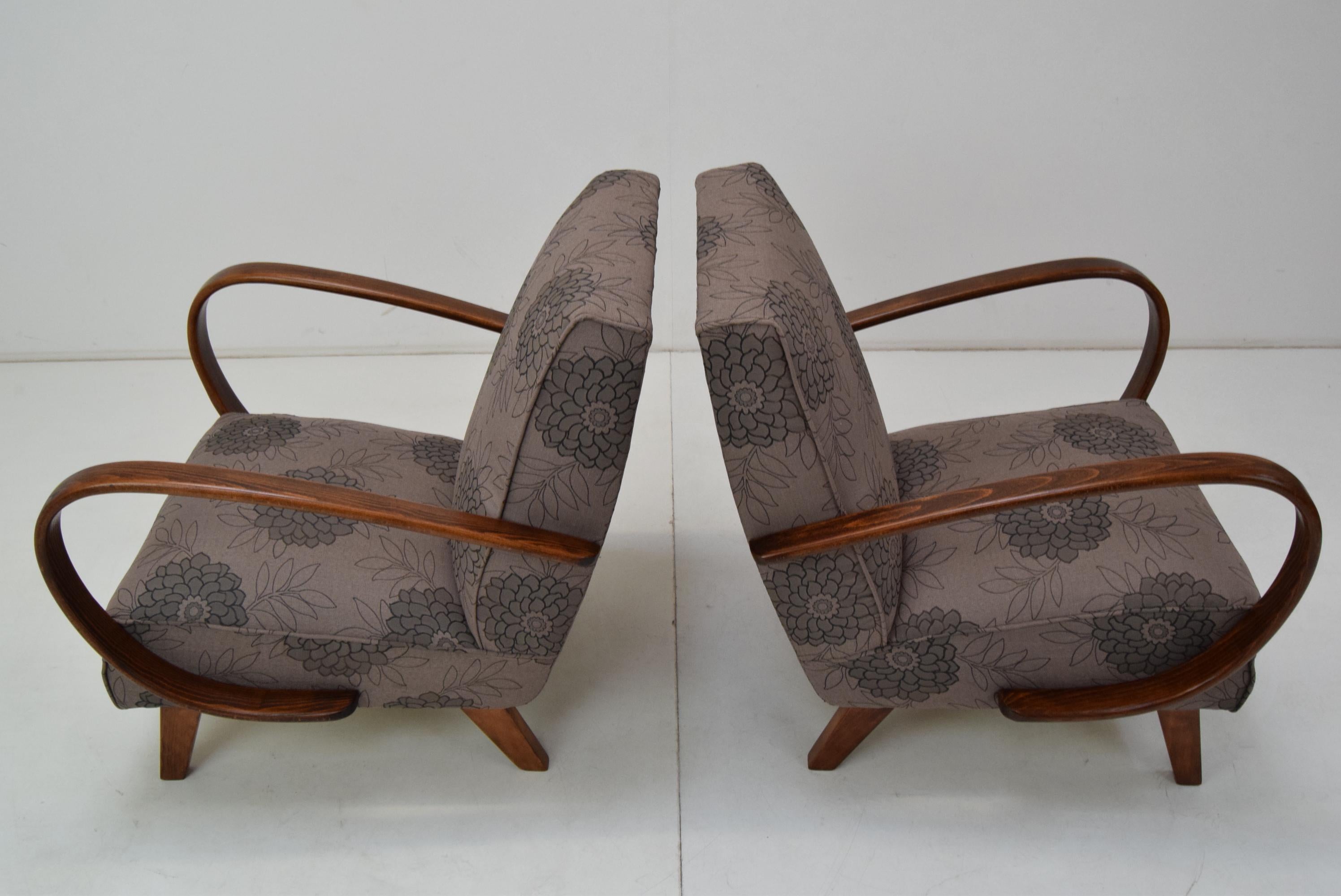 Pair of Armchairs by Jindrich Halabala, 1950's For Sale 6