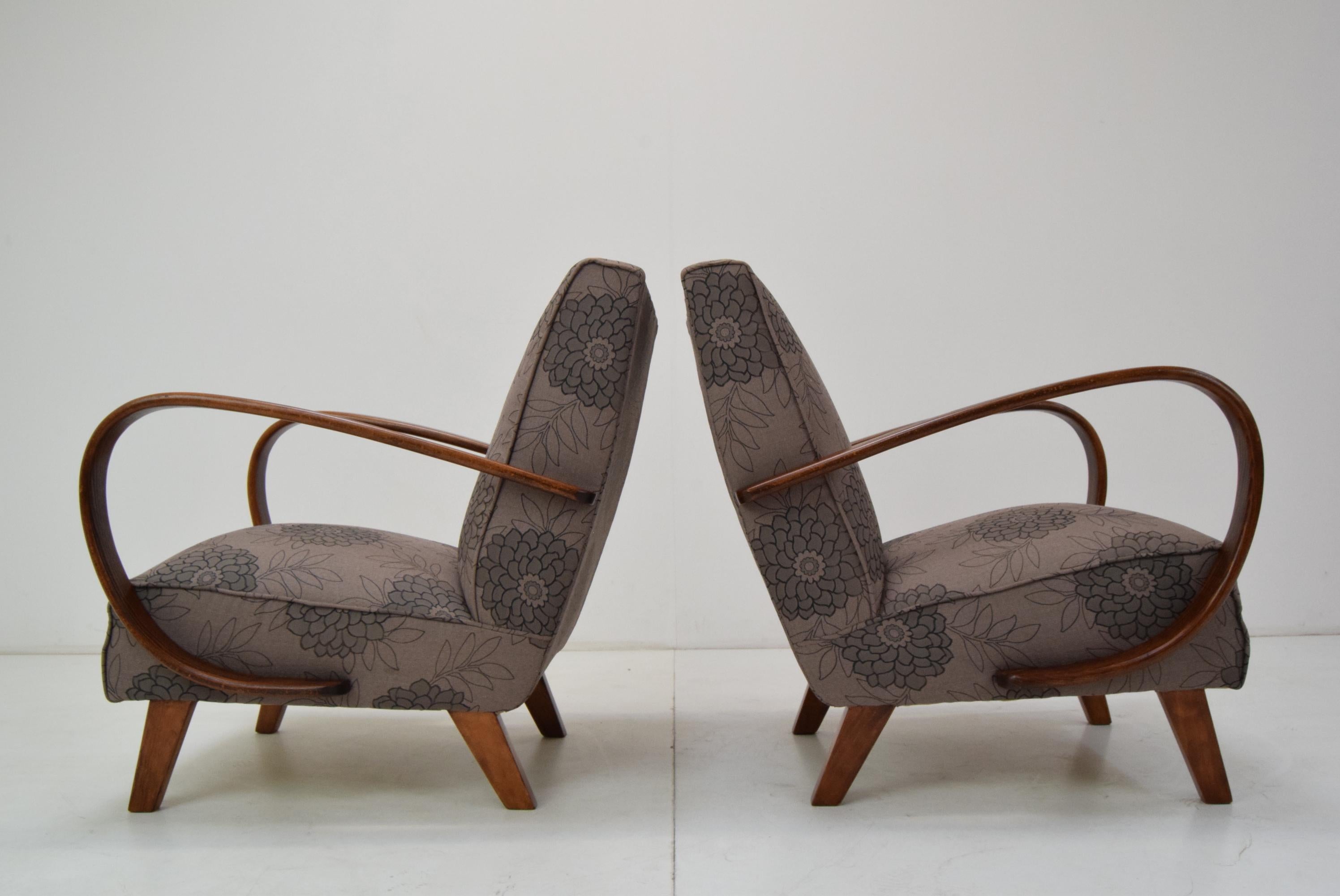 Pair of Armchairs by Jindrich Halabala, 1950's For Sale 7