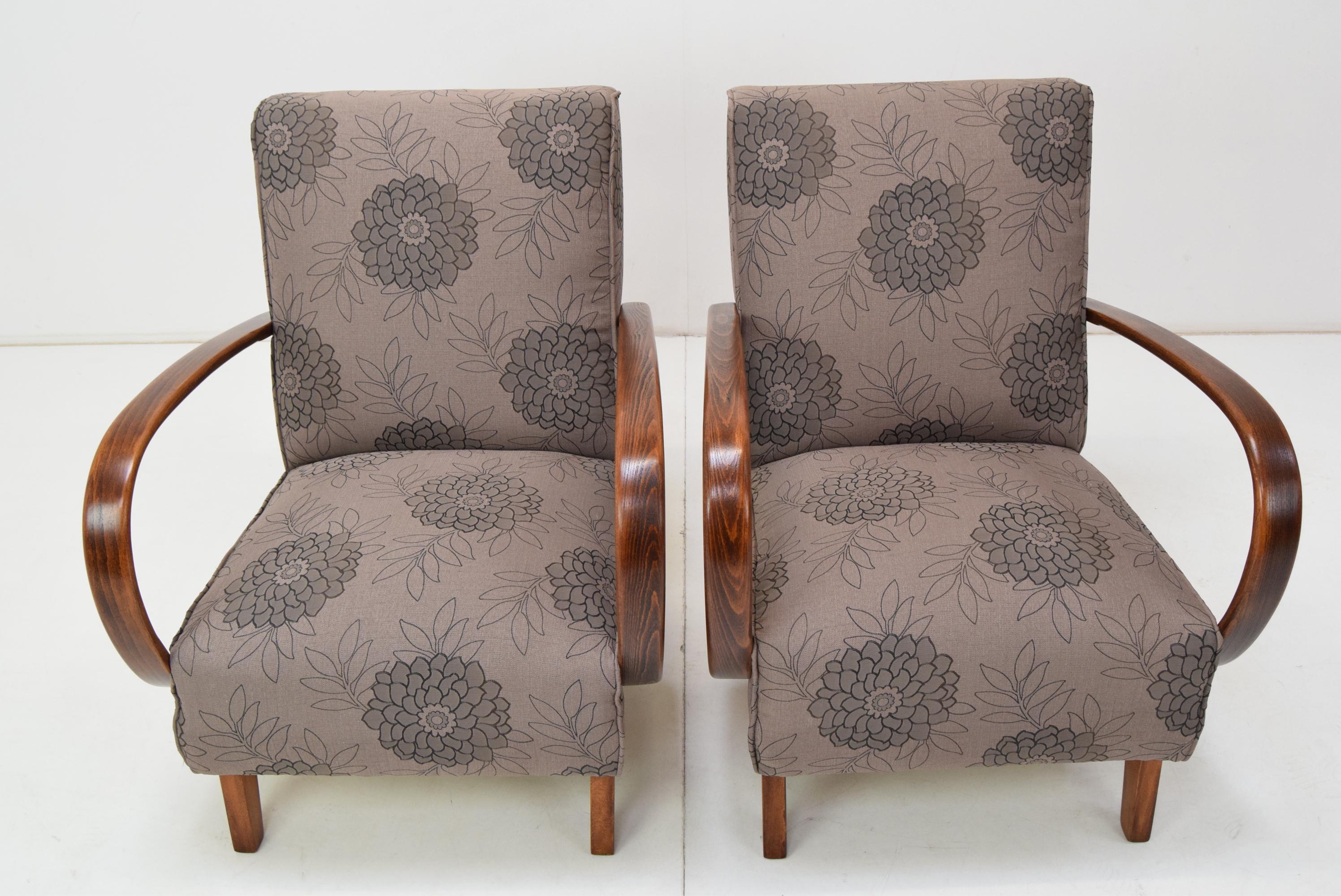 Pair of Armchairs by Jindrich Halabala, 1950's For Sale 9