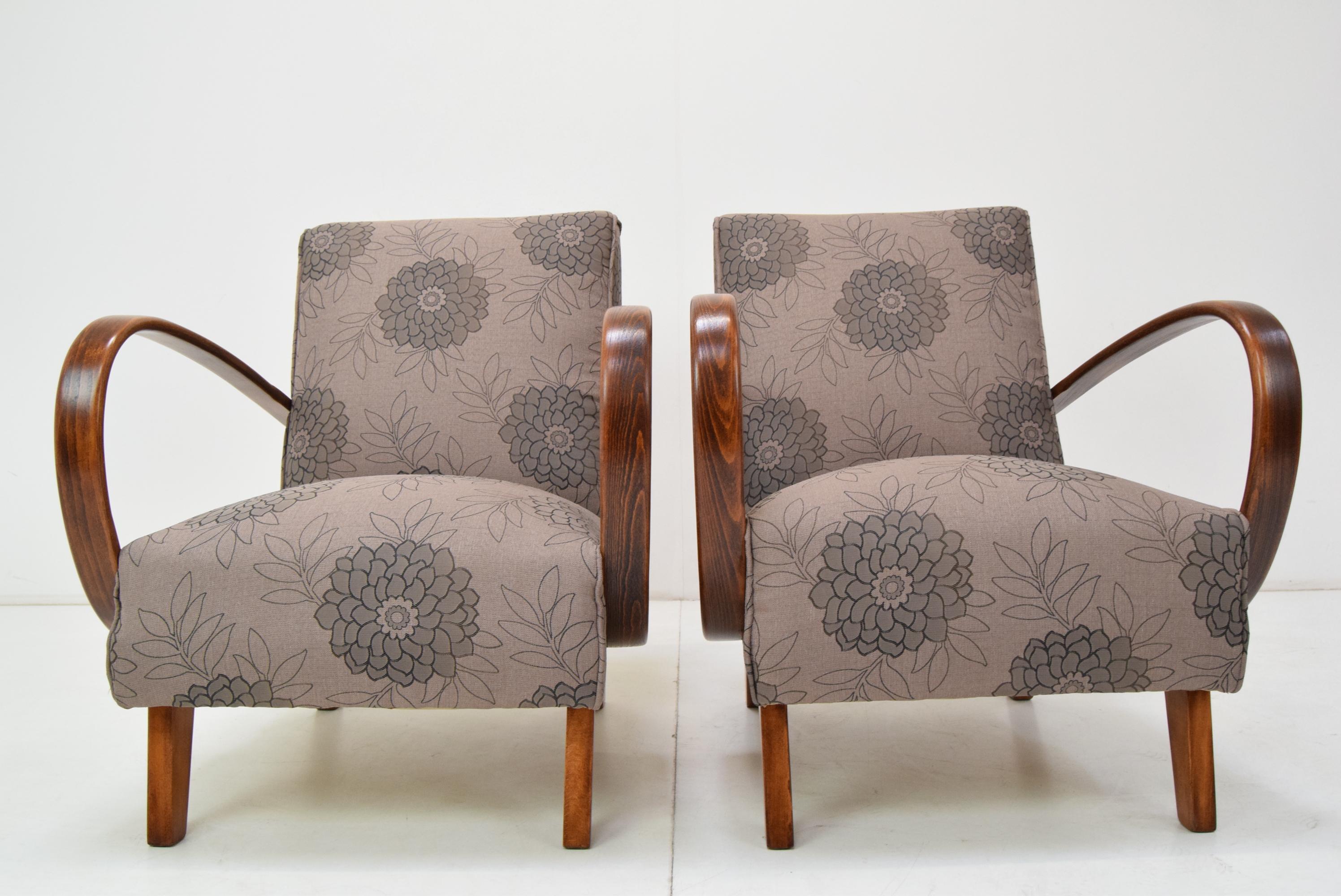 Pair of Armchairs by Jindrich Halabala, 1950's For Sale 10