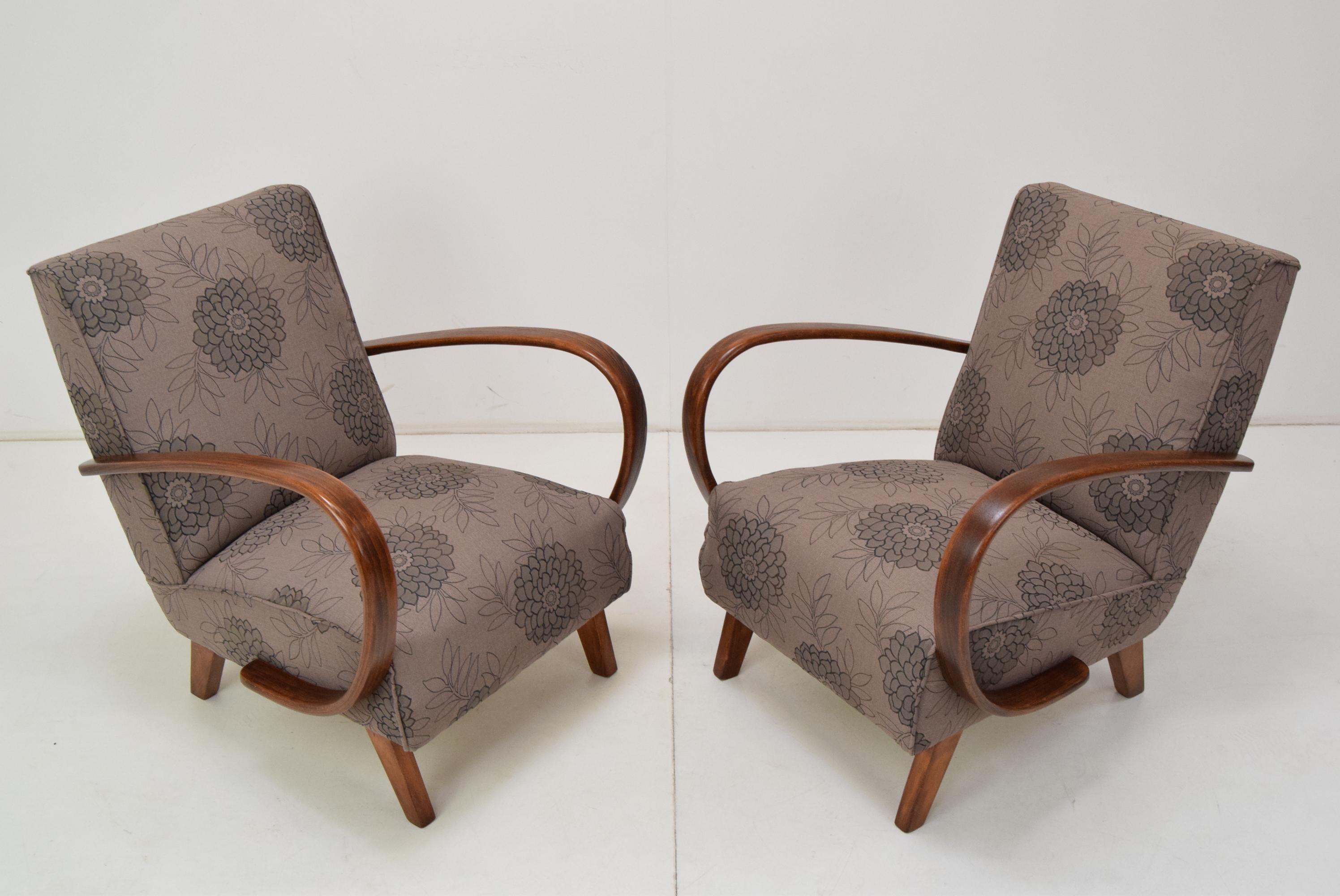 Czech Pair of Armchairs by Jindrich Halabala, 1950's For Sale