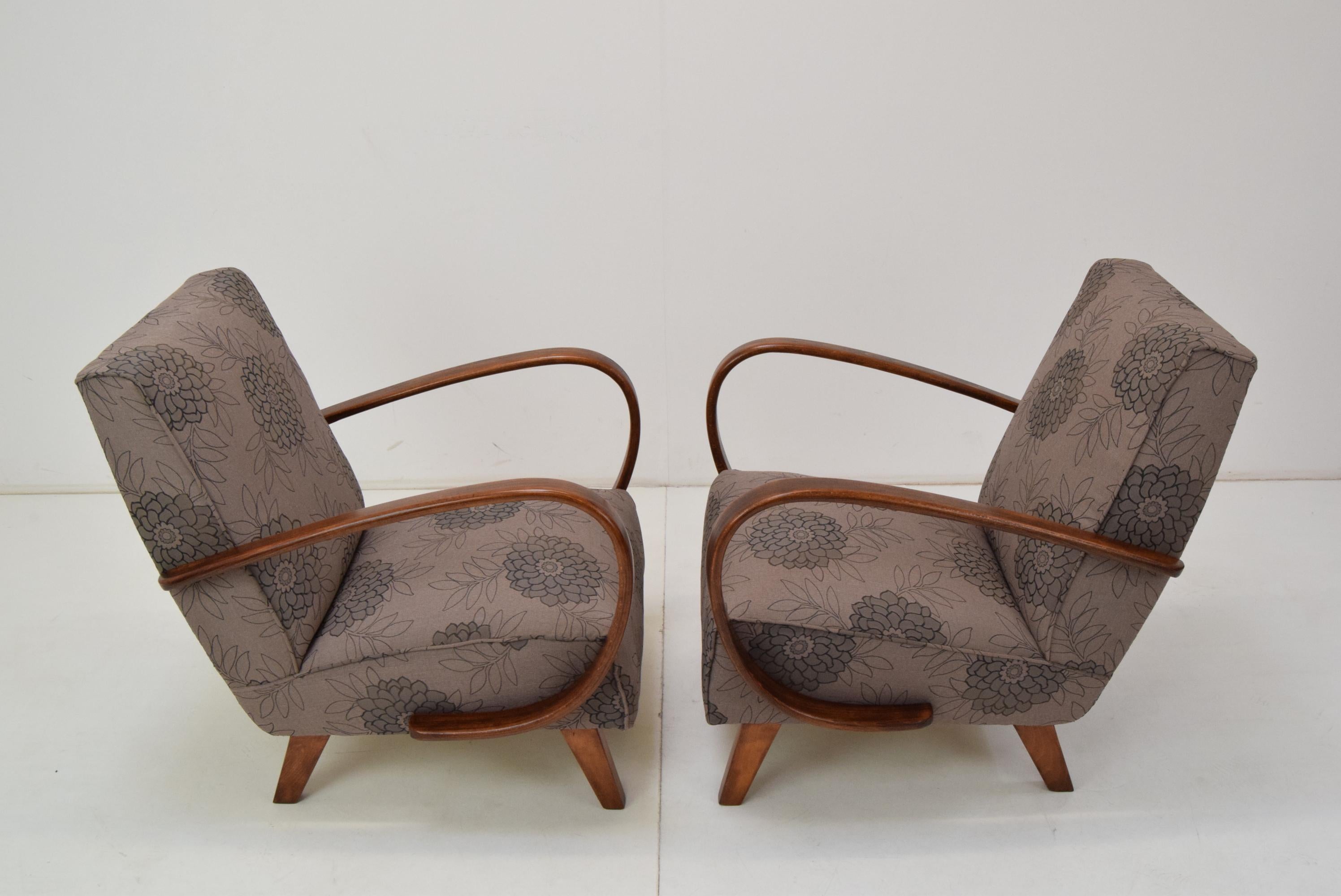 Mid-20th Century Pair of Armchairs by Jindrich Halabala, 1950's For Sale