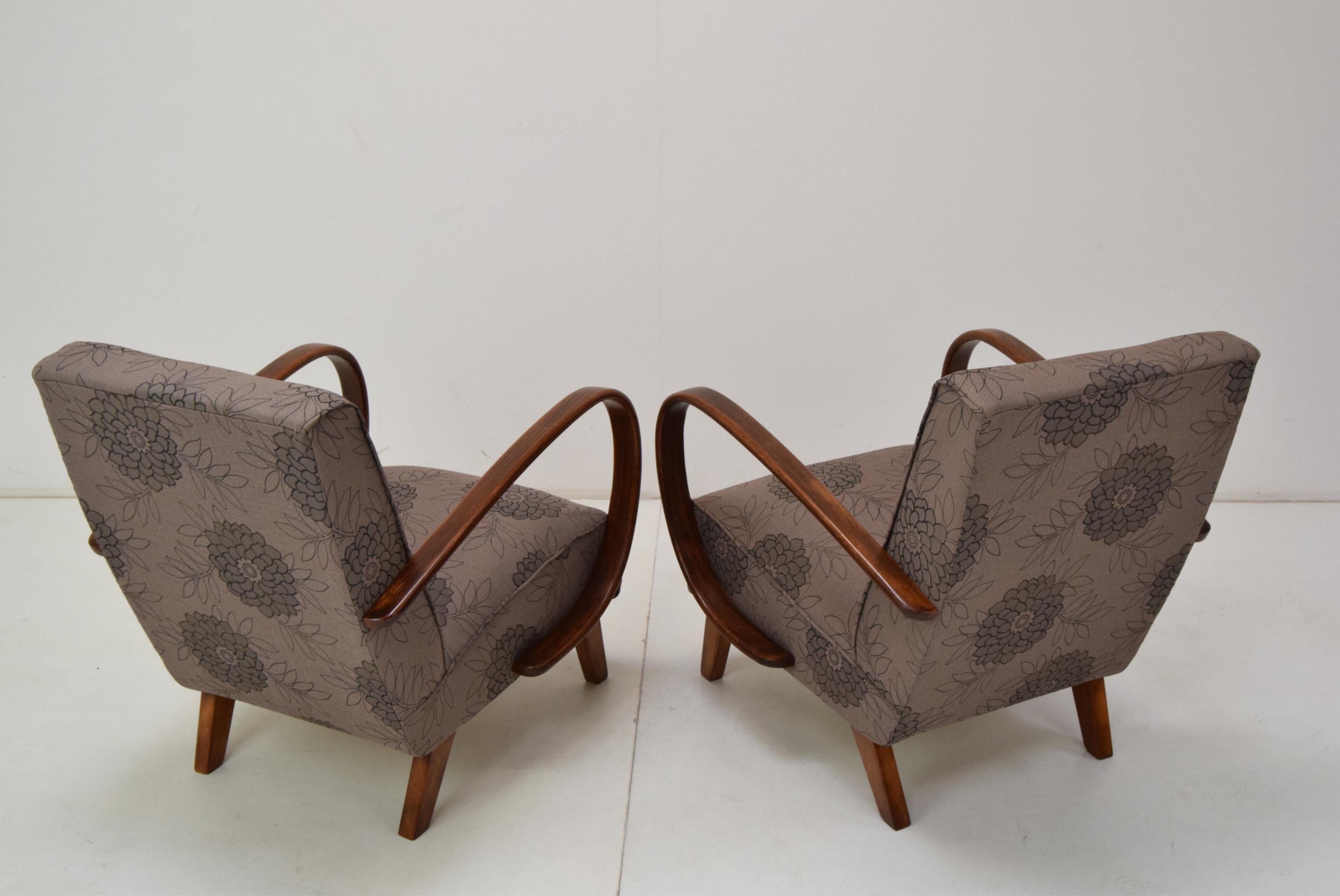 Pair of Armchairs by Jindrich Halabala, 1950's For Sale 1