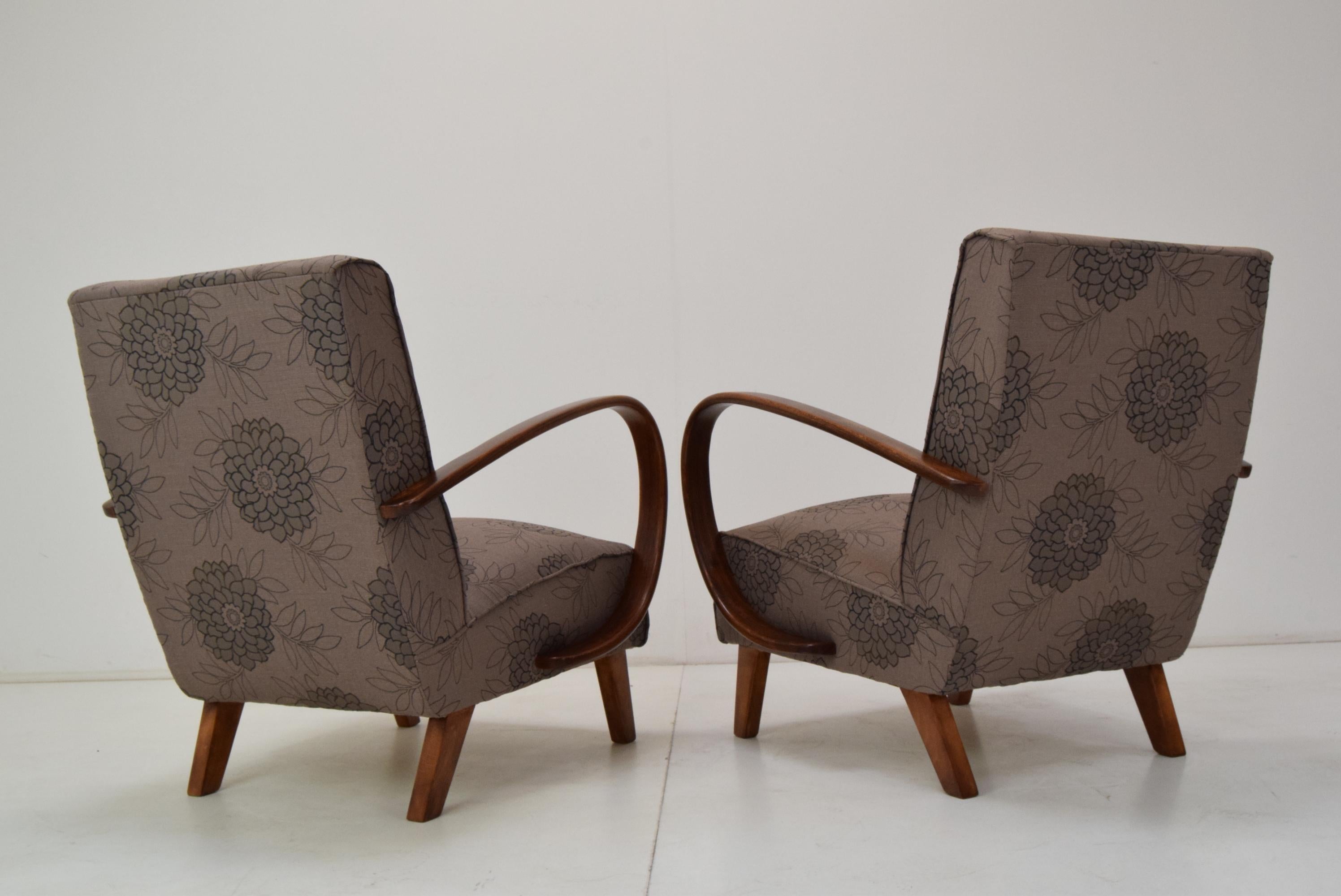 Pair of Armchairs by Jindrich Halabala, 1950's For Sale 2