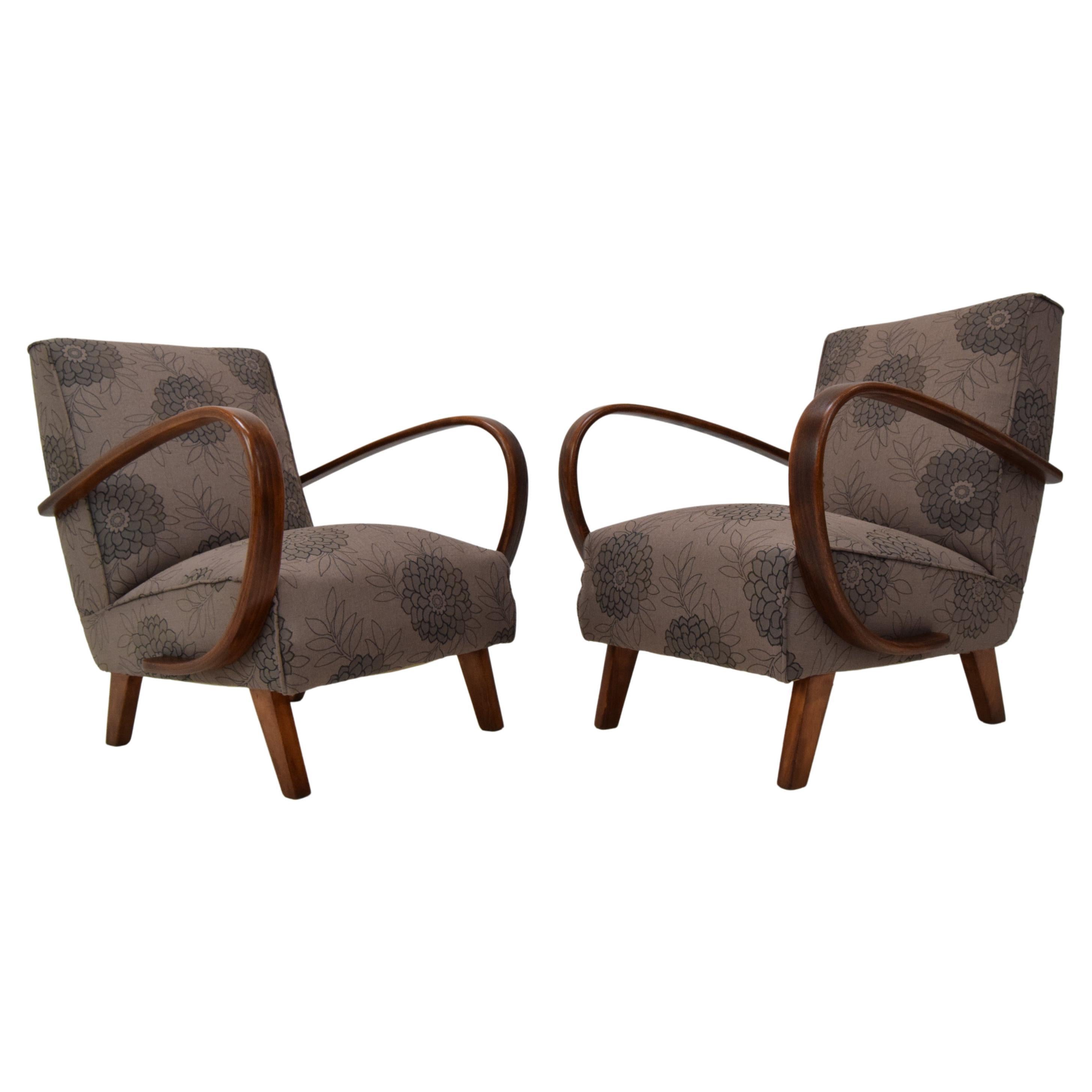Pair of Armchairs by Jindrich Halabala, 1950's For Sale