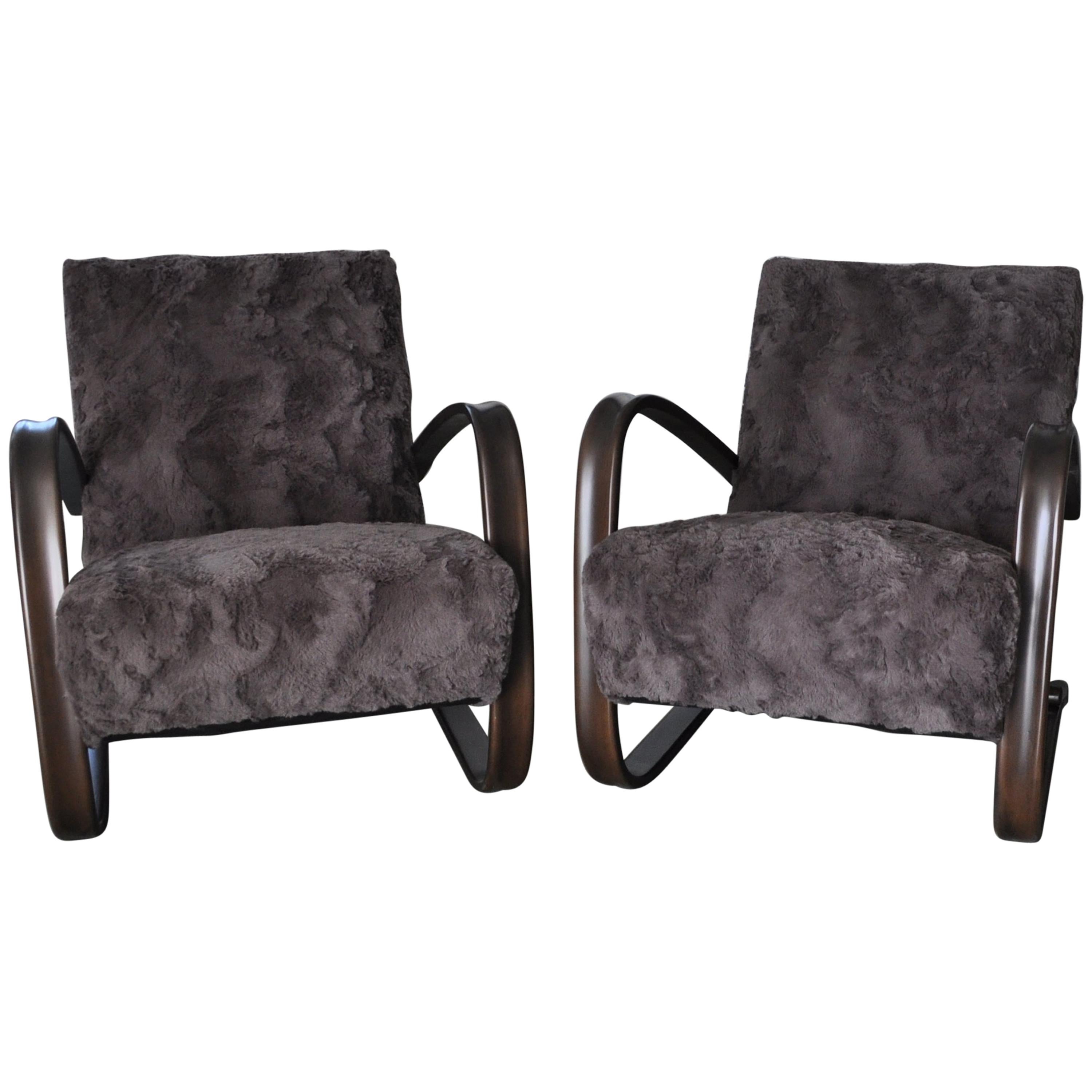 Pair of Armchairs by Jindrich Halabala For Sale