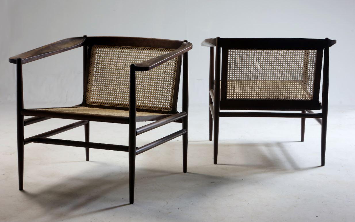 Mid-Century Modern Pair of Armchairs by Joaquim Tenrei For Sale