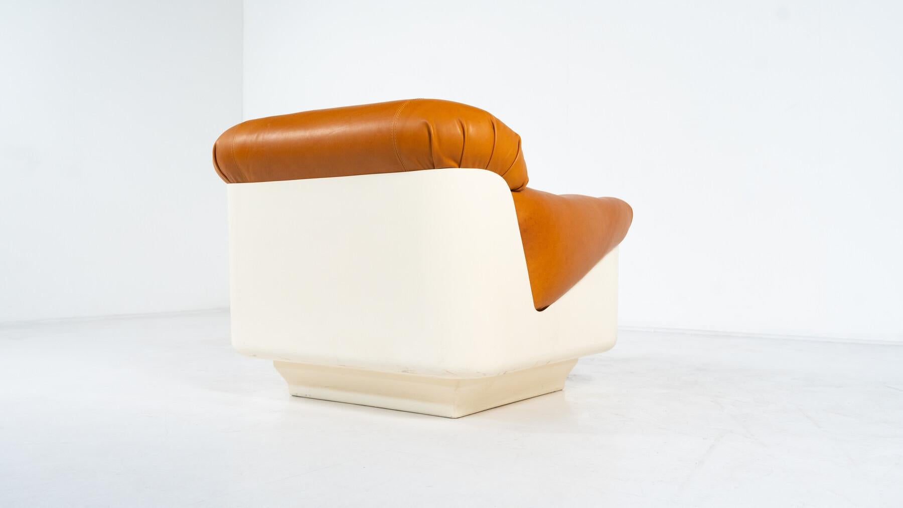 Paar Sessel von Jorge Zalszupin, Fiberglas und Leder, 2 Paare verfügbar im Angebot 7