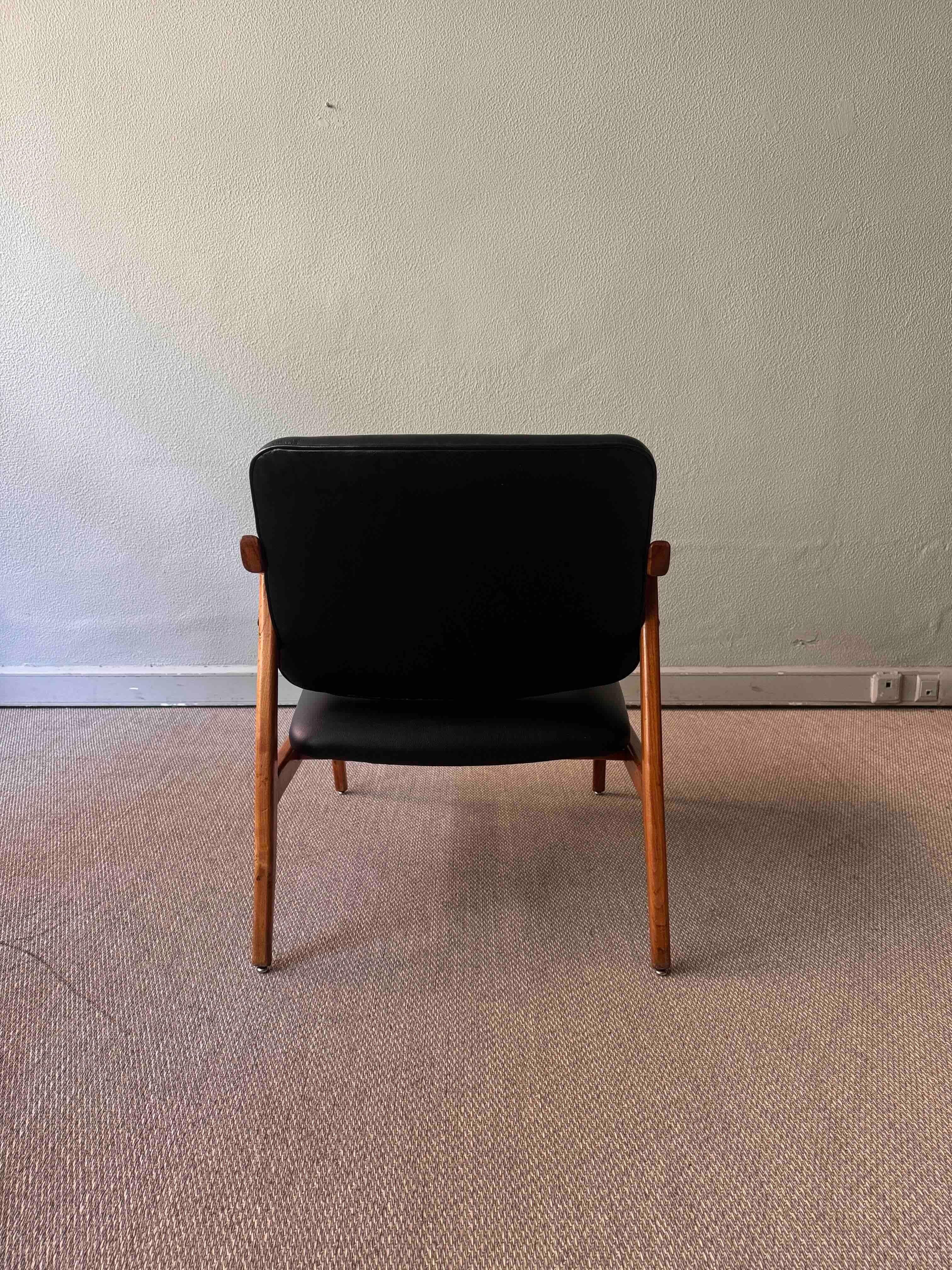Faux Leather Pair of Armchairs by José Cruz de Carvalho for Altamira, Portugal 1960’s For Sale