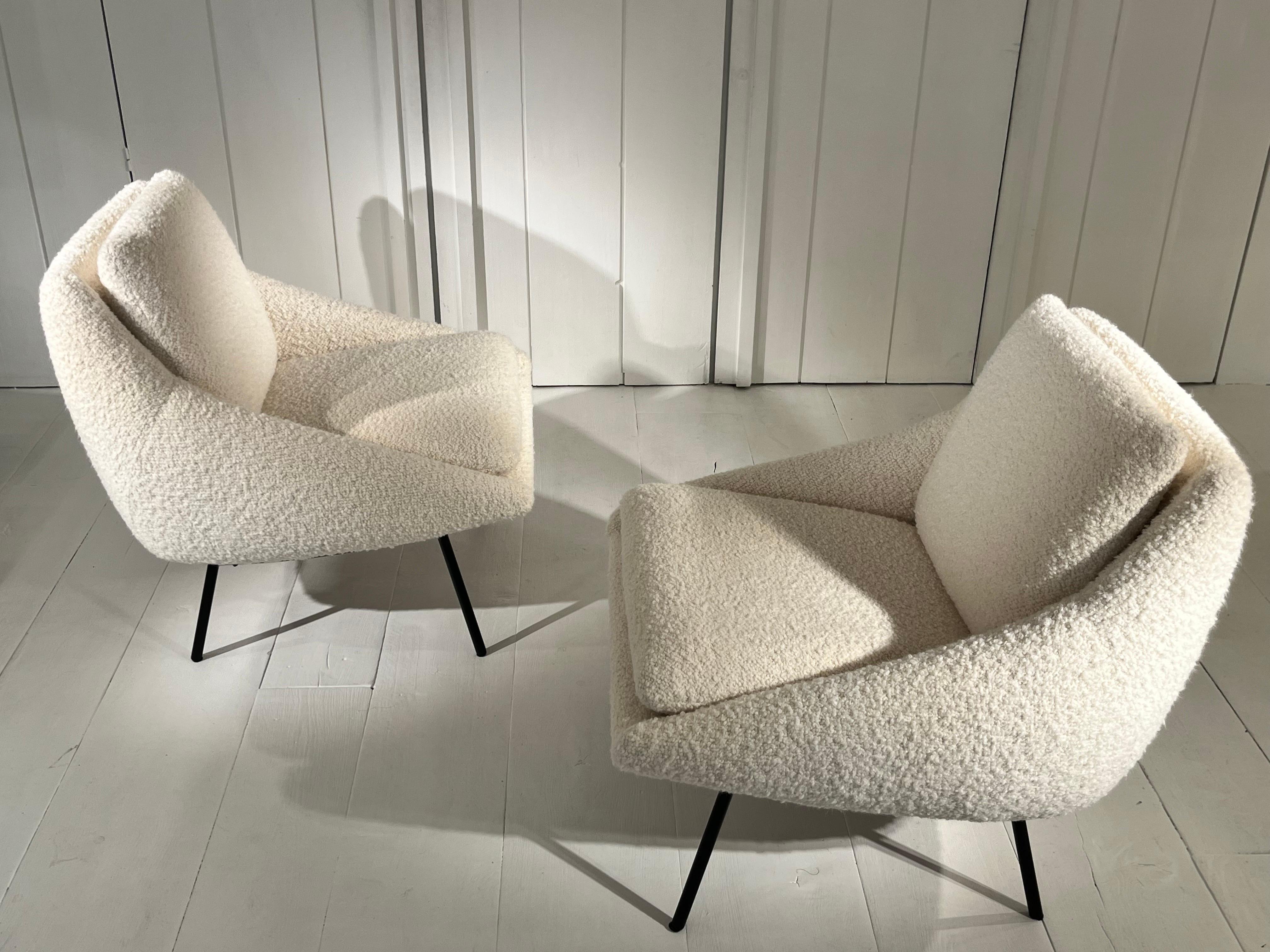Pair Of Armchairs  by Joseph Andre Motte For Sale 12