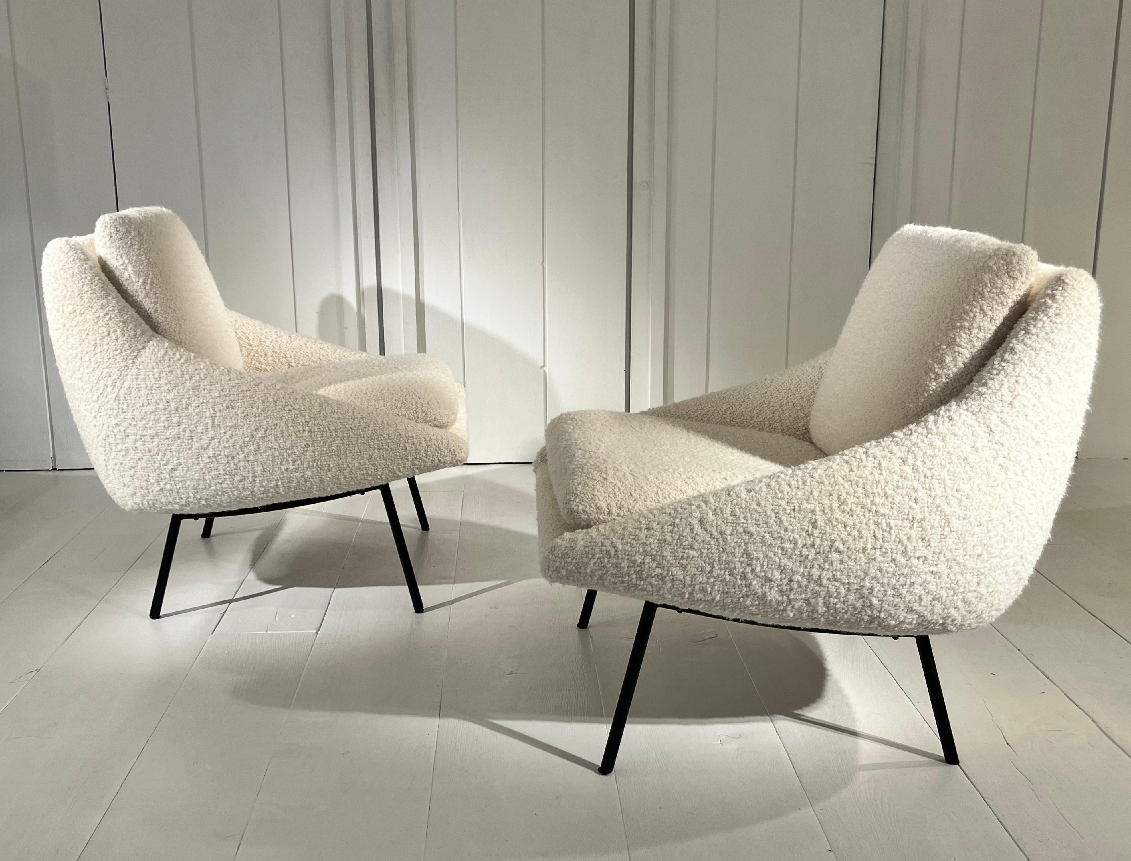 Pair Of Armchairs  by Joseph Andre Motte For Sale 14