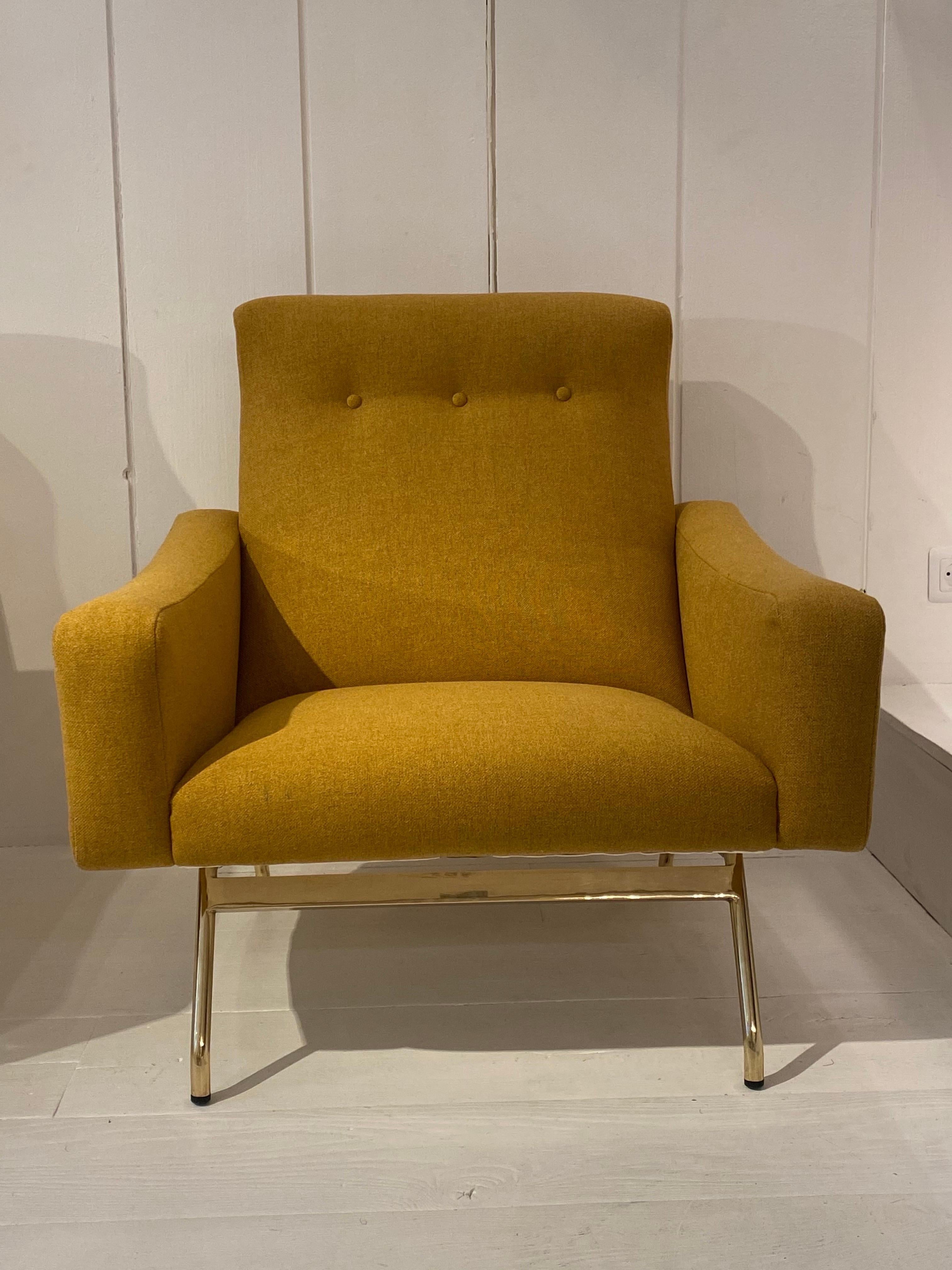 Mid-Century Modern Pair of Armchairs by Joseph Andre Motte