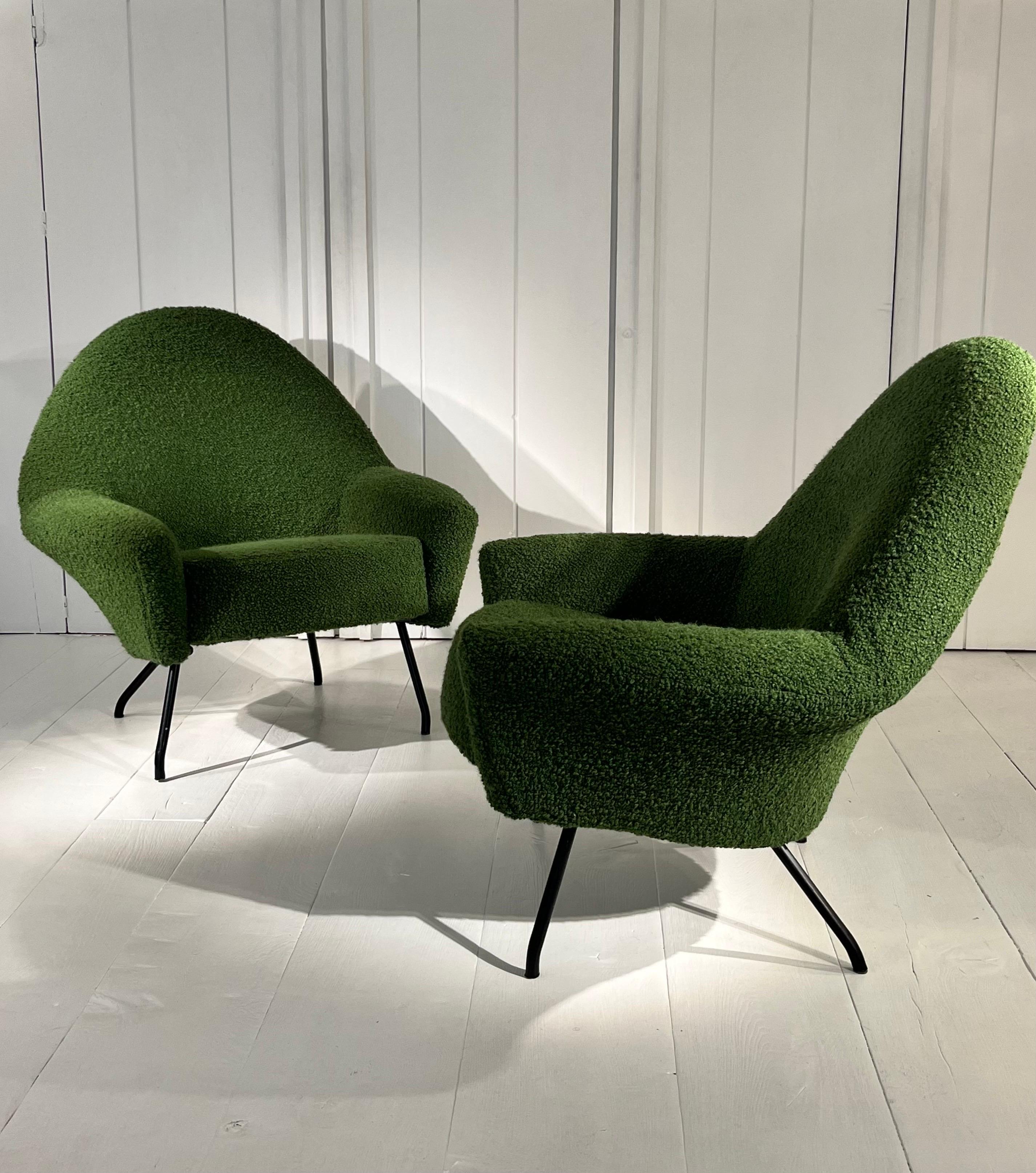 Pair Of Armchairs  by Joseph Andre Motte In Good Condition In Saint-Ouen, FR