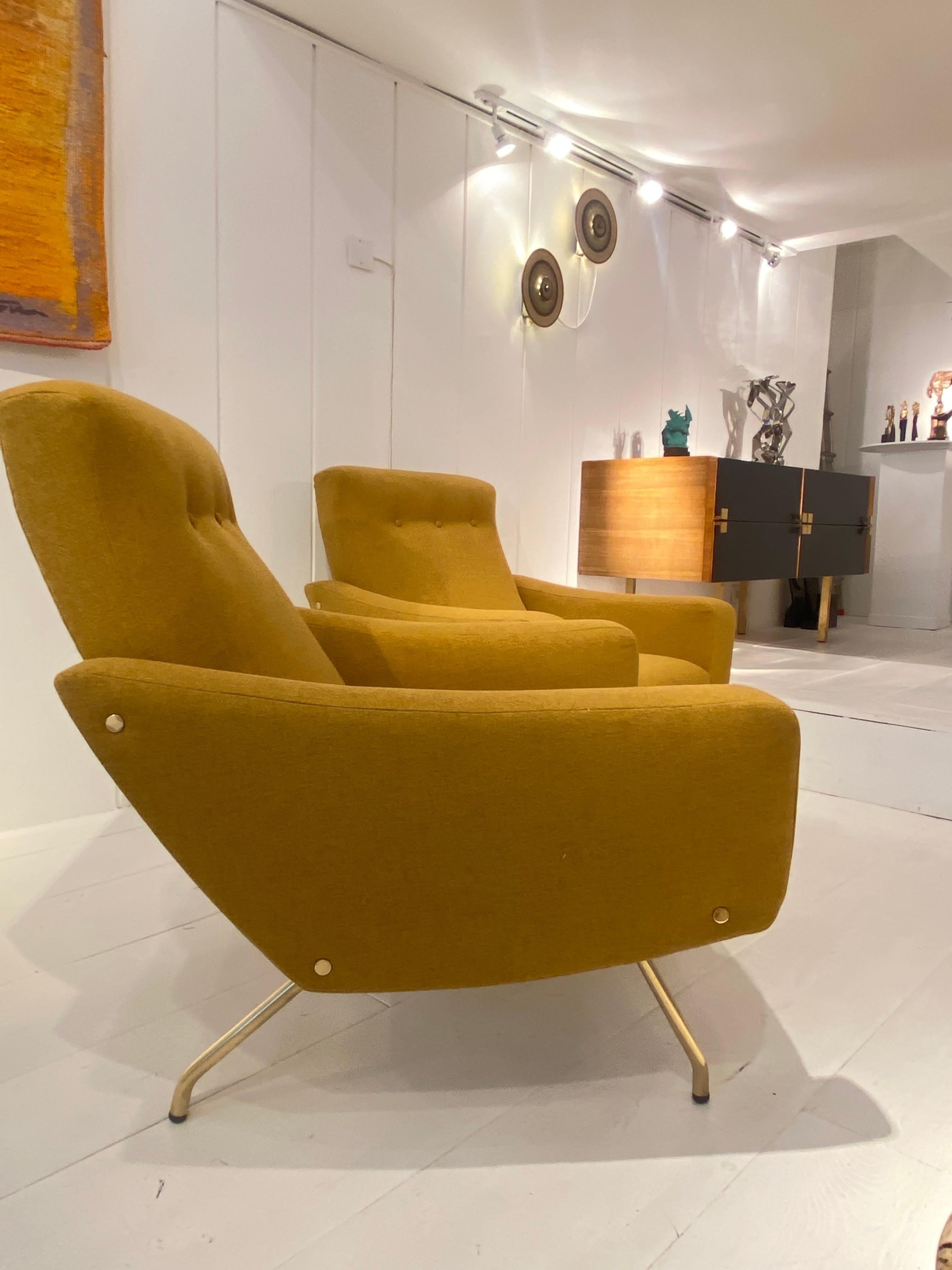 Pair of Armchairs by Joseph Andre Motte In Excellent Condition In Saint-Ouen, FR