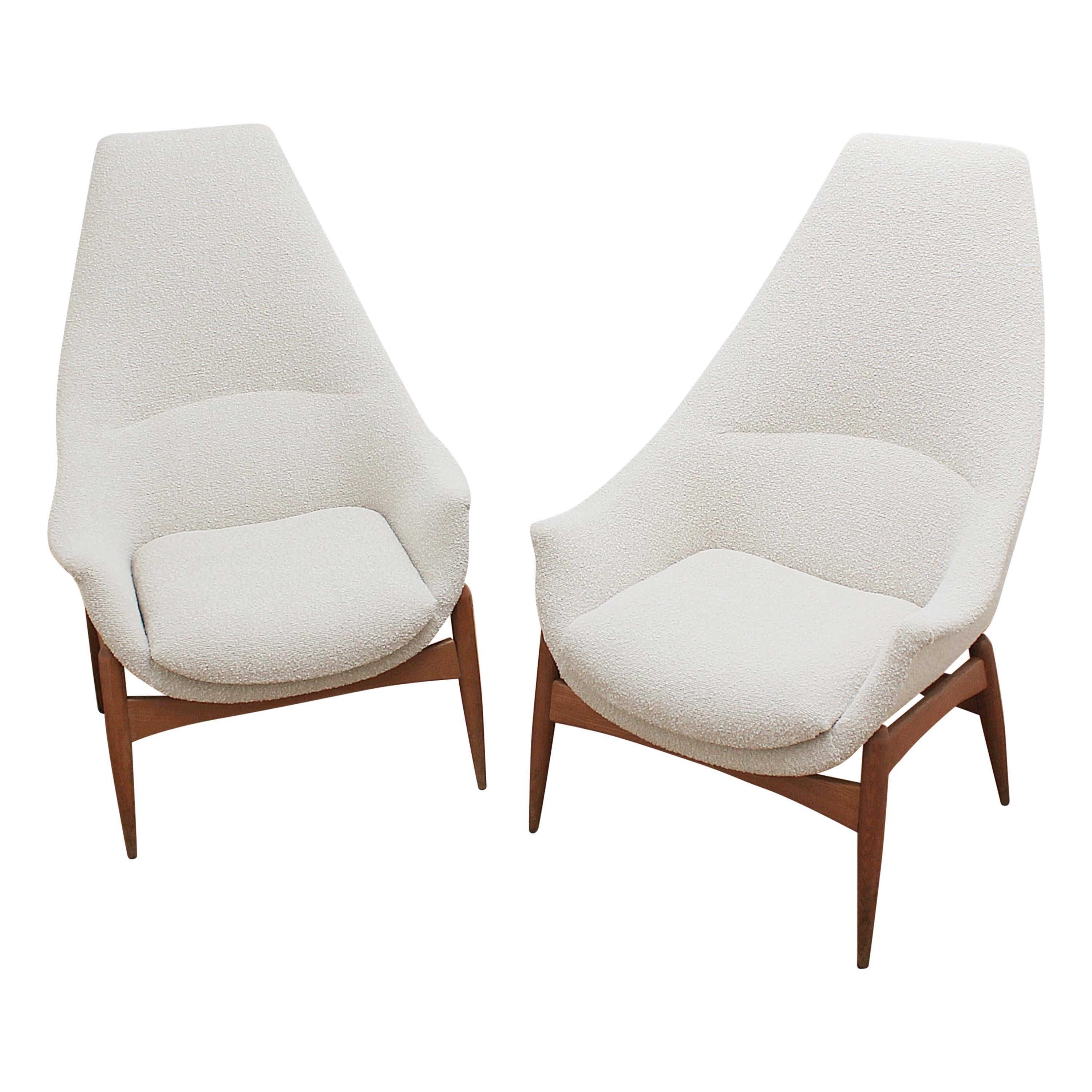 Pair of Armchairs by Julia Gaubek, New Upholstery, Hungary, circa 1970