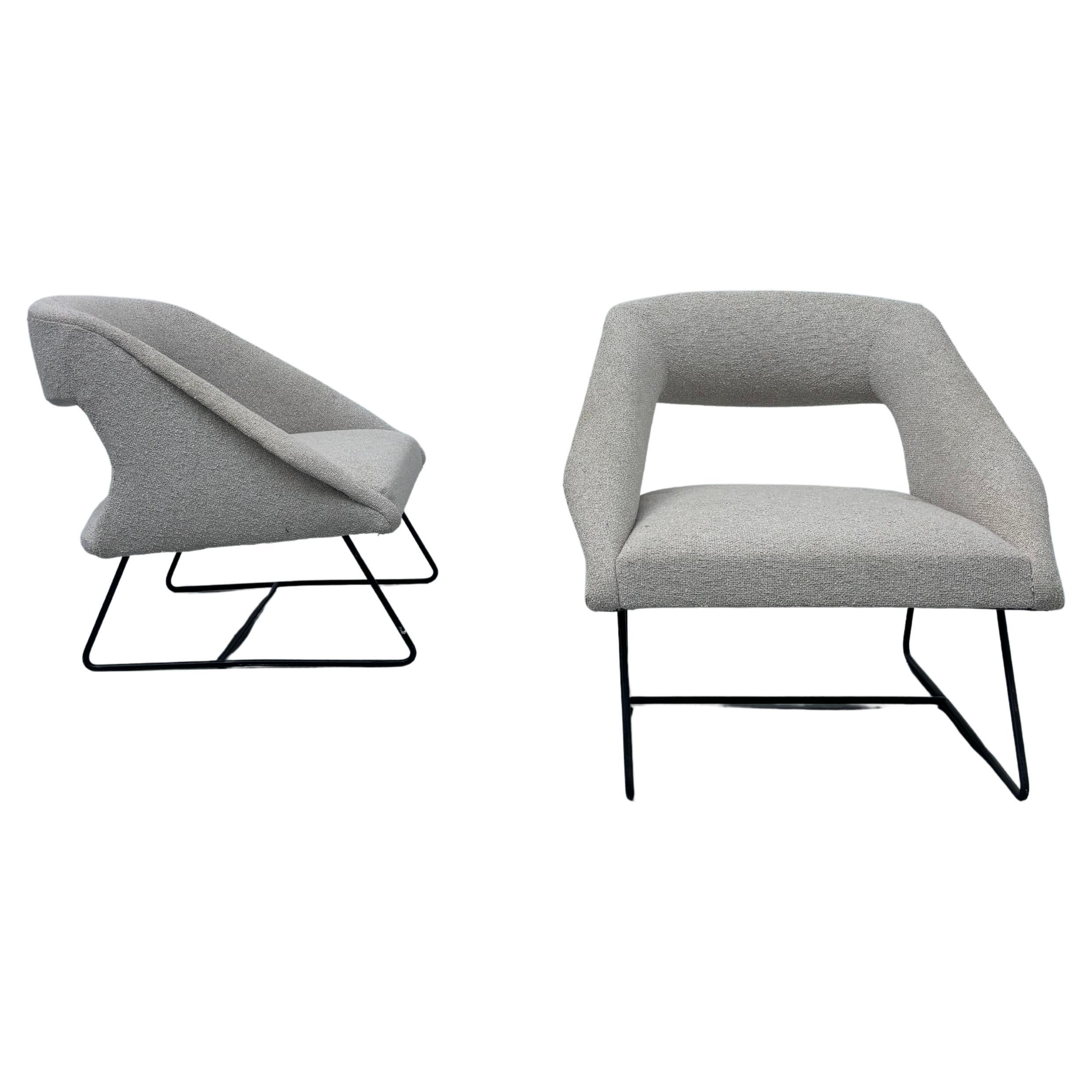 Pair of armchairs by Louis Paolozzi For Sale