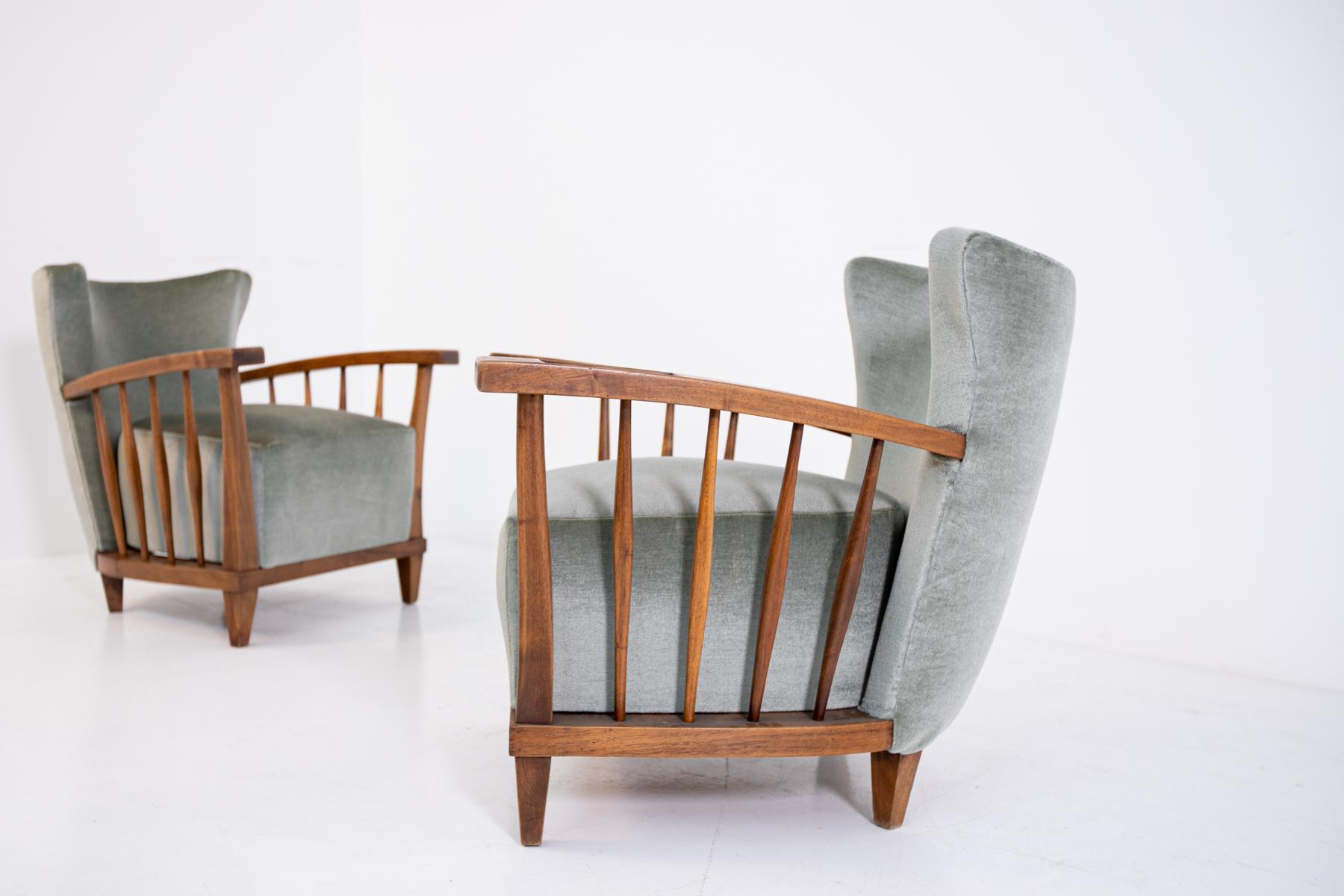 Italian Pair of Armchairs by Maurizio Tempestini, 1950s For Sale