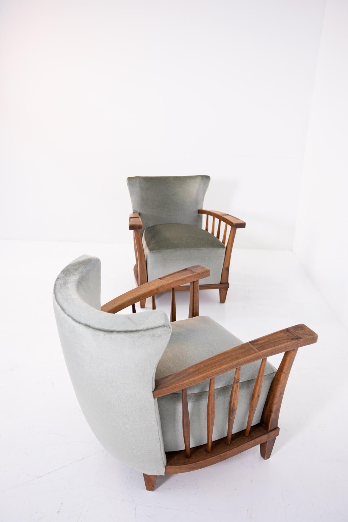 Pair of Armchairs by Maurizio Tempestini, 1950s For Sale 1