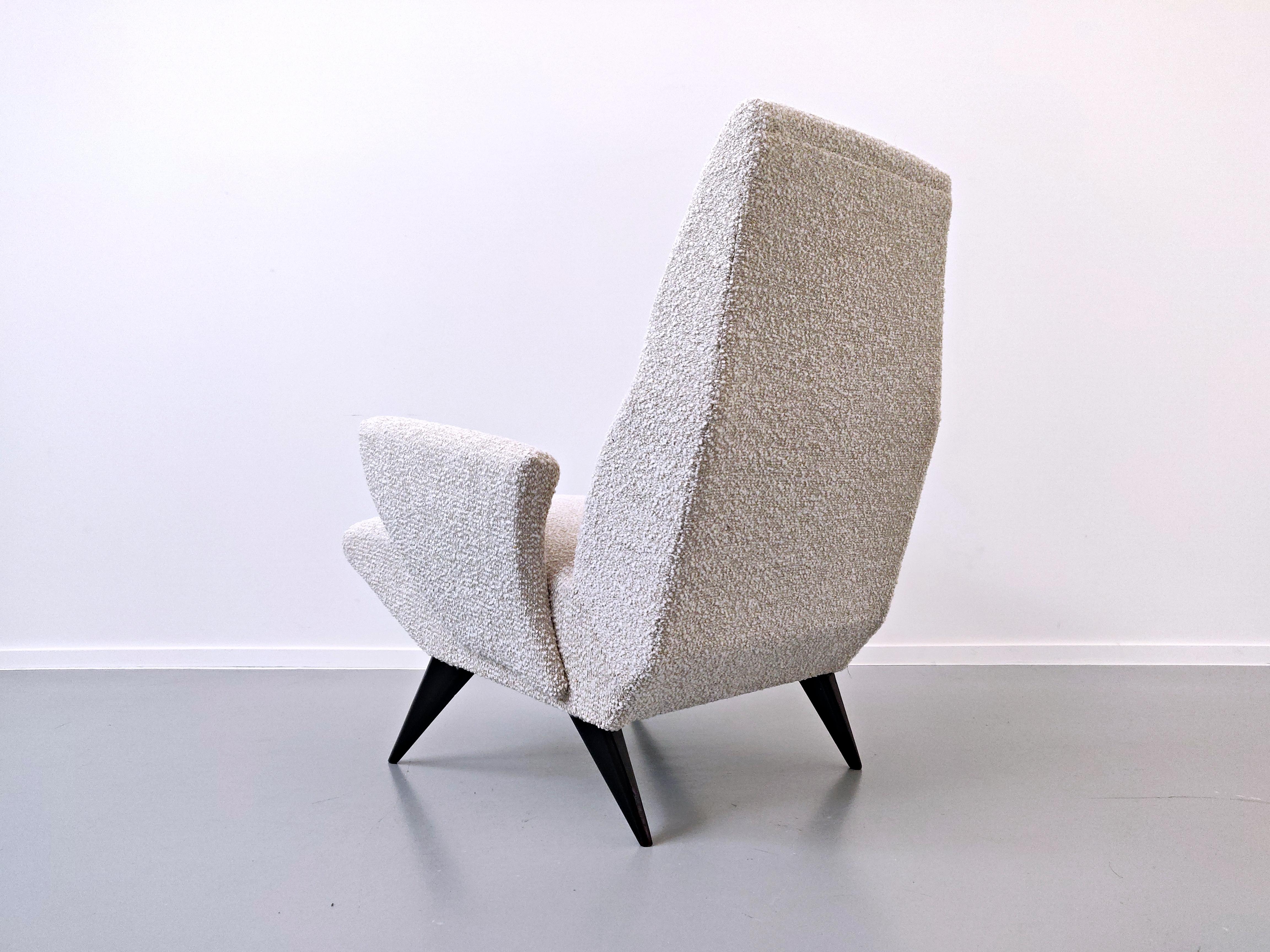 Textile Pair of Mid-Century Modern  Armchairs by Nino Zoncada for Frimar, Italy 