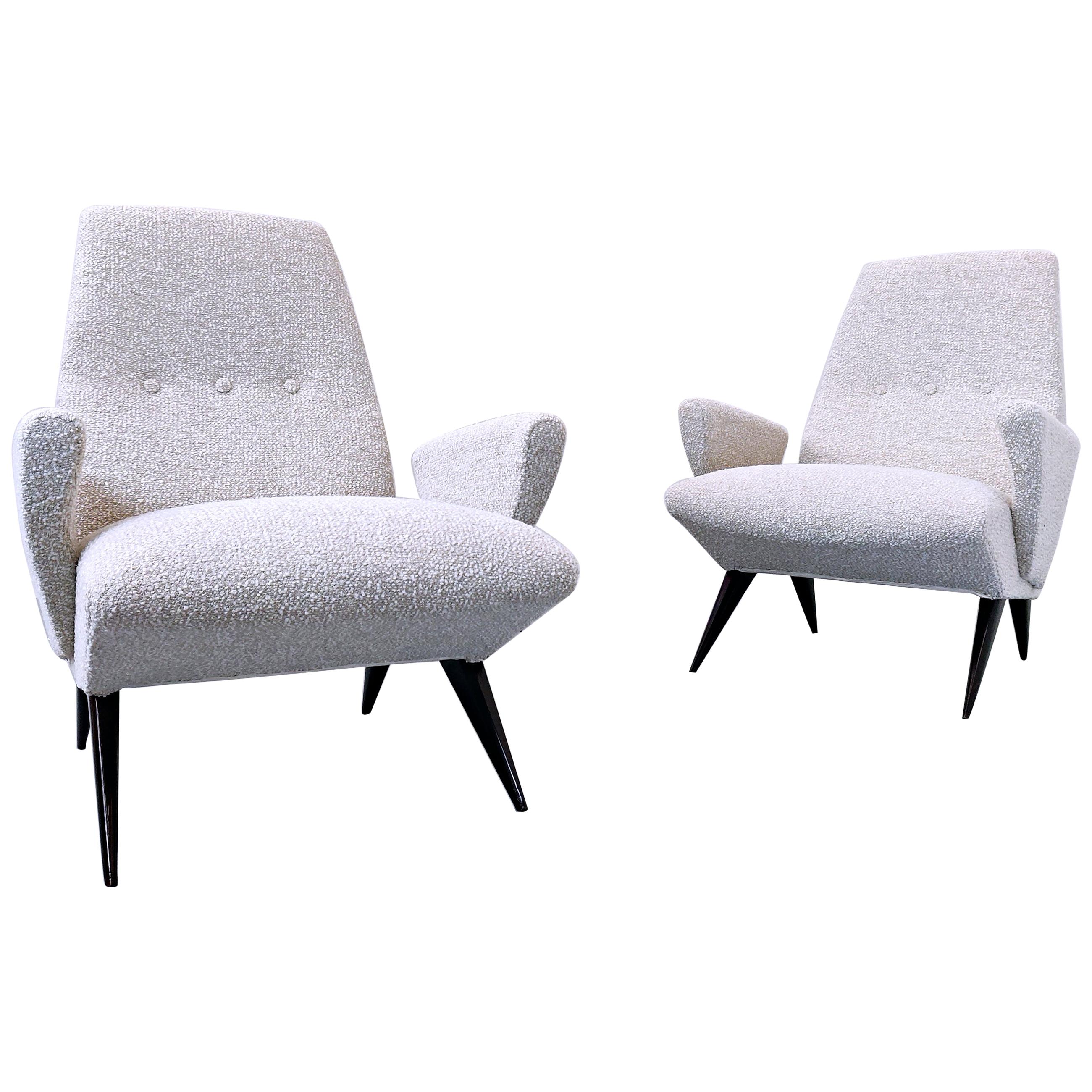 Pair of Mid-Century Modern  Armchairs by Nino Zoncada for Frimar, Italy  For Sale