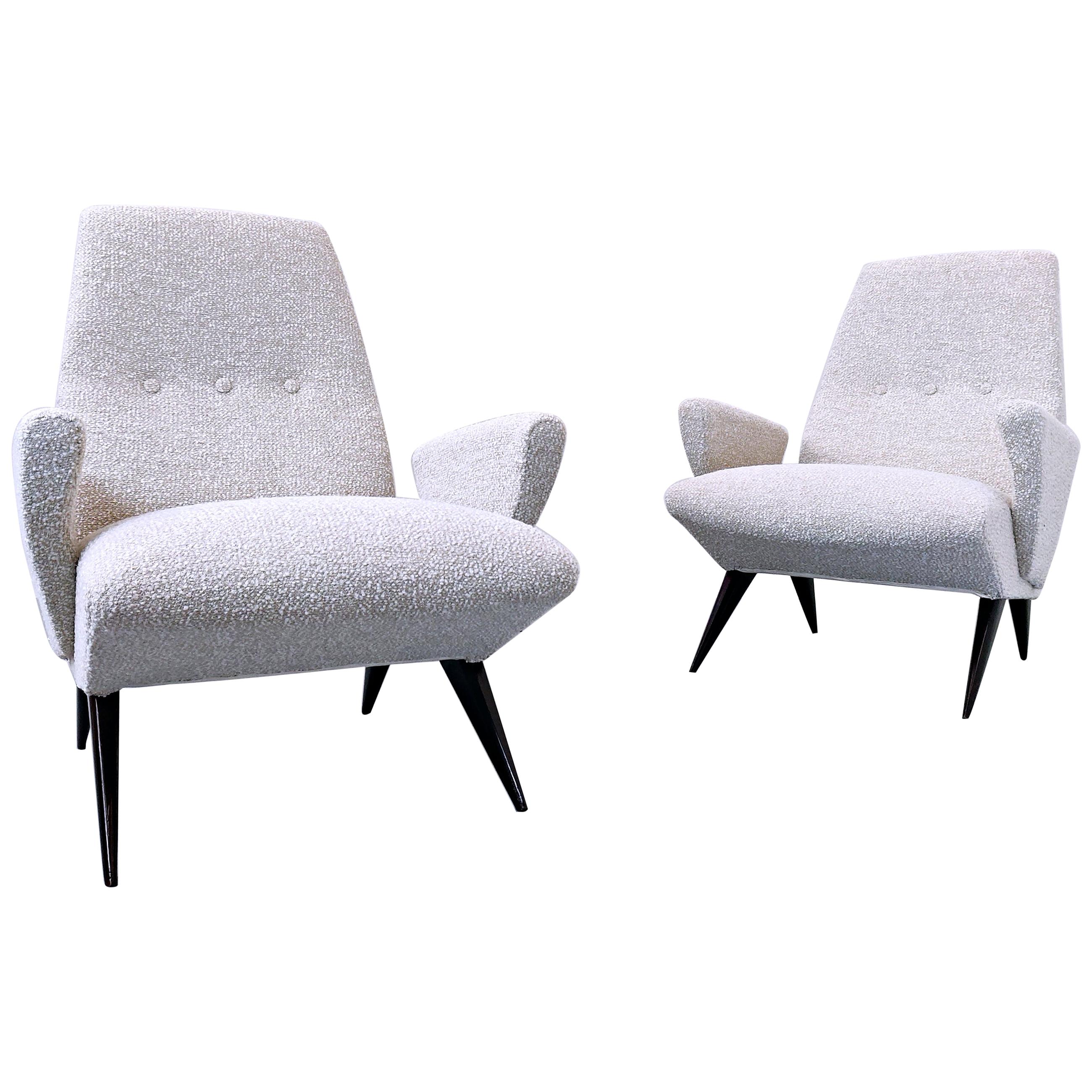 Pair of Mid-Century Modern  Armchairs by Nino Zoncada for Frimar, Italy
