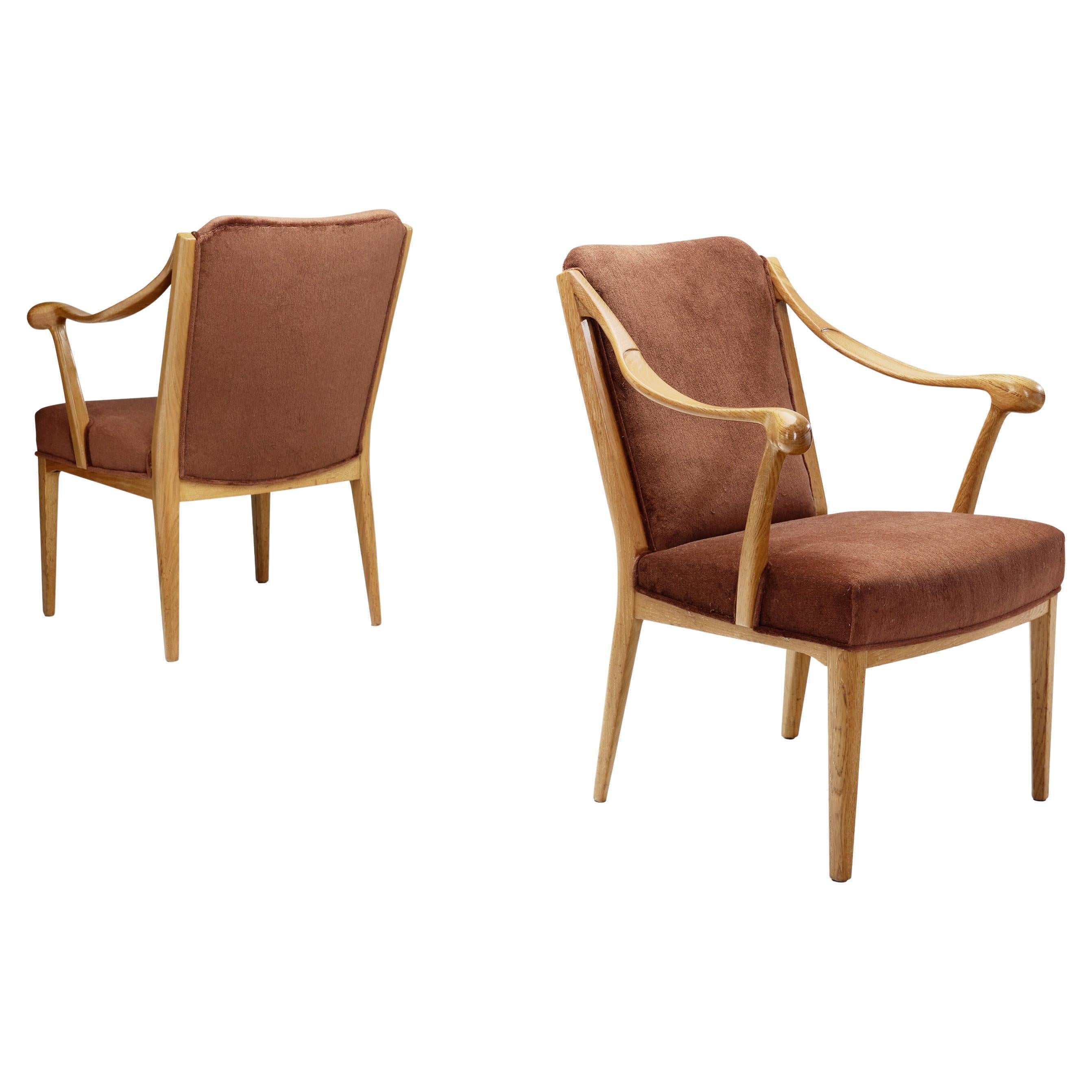 Pair of Armchairs by Nordiska Kompaniet, Sweden First half of the 20th Century For Sale