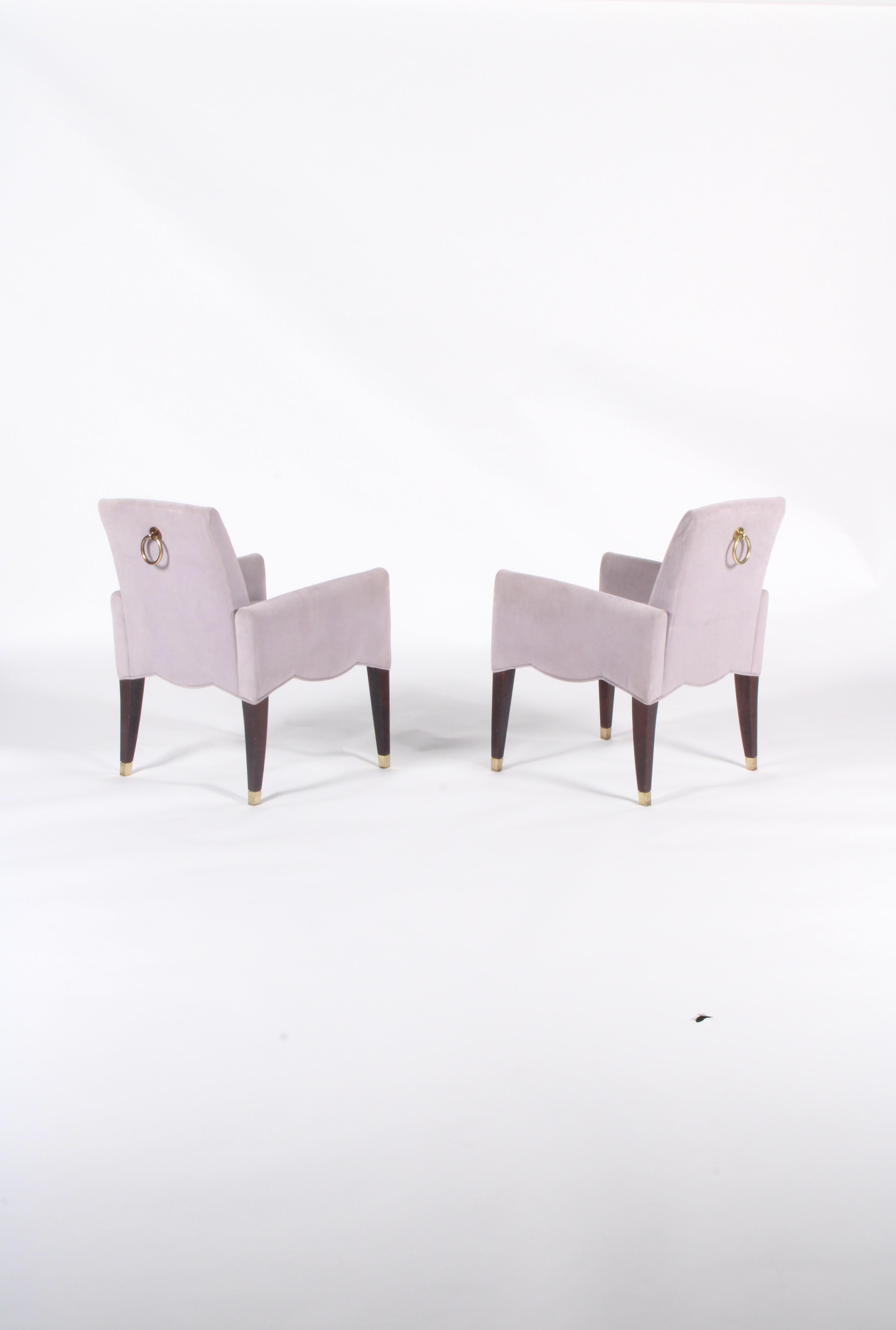 Pair of armchairs by Oliver Gagnere for Le Cafe Marly at the Louvre Museum Paris For Sale 5