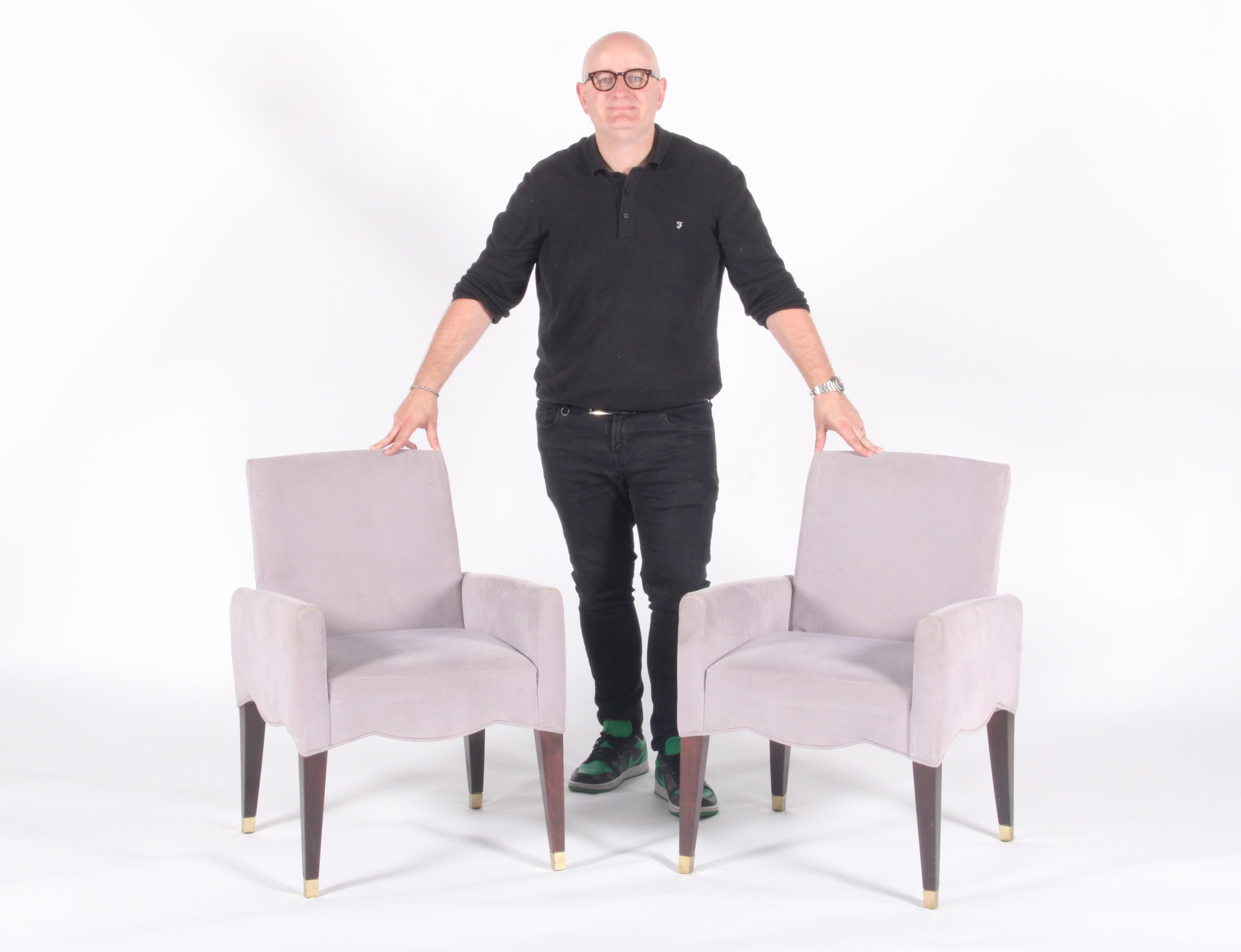 Pair of armchairs by Oliver Gagnere for Le Cafe Marly at the Louvre Museum Paris For Sale 12