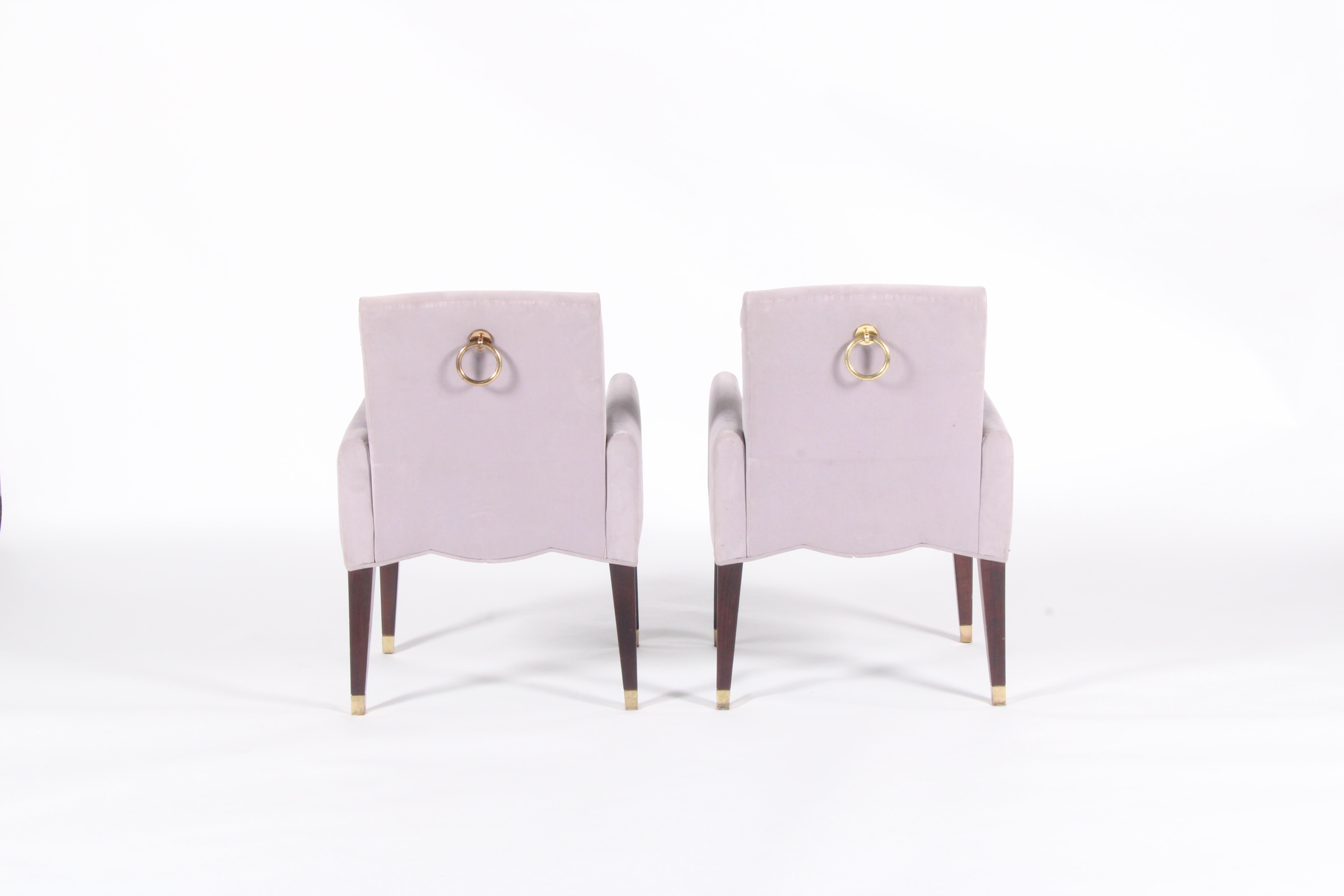 Late 20th Century Pair of armchairs by Oliver Gagnere for Le Cafe Marly at the Louvre Museum Paris For Sale
