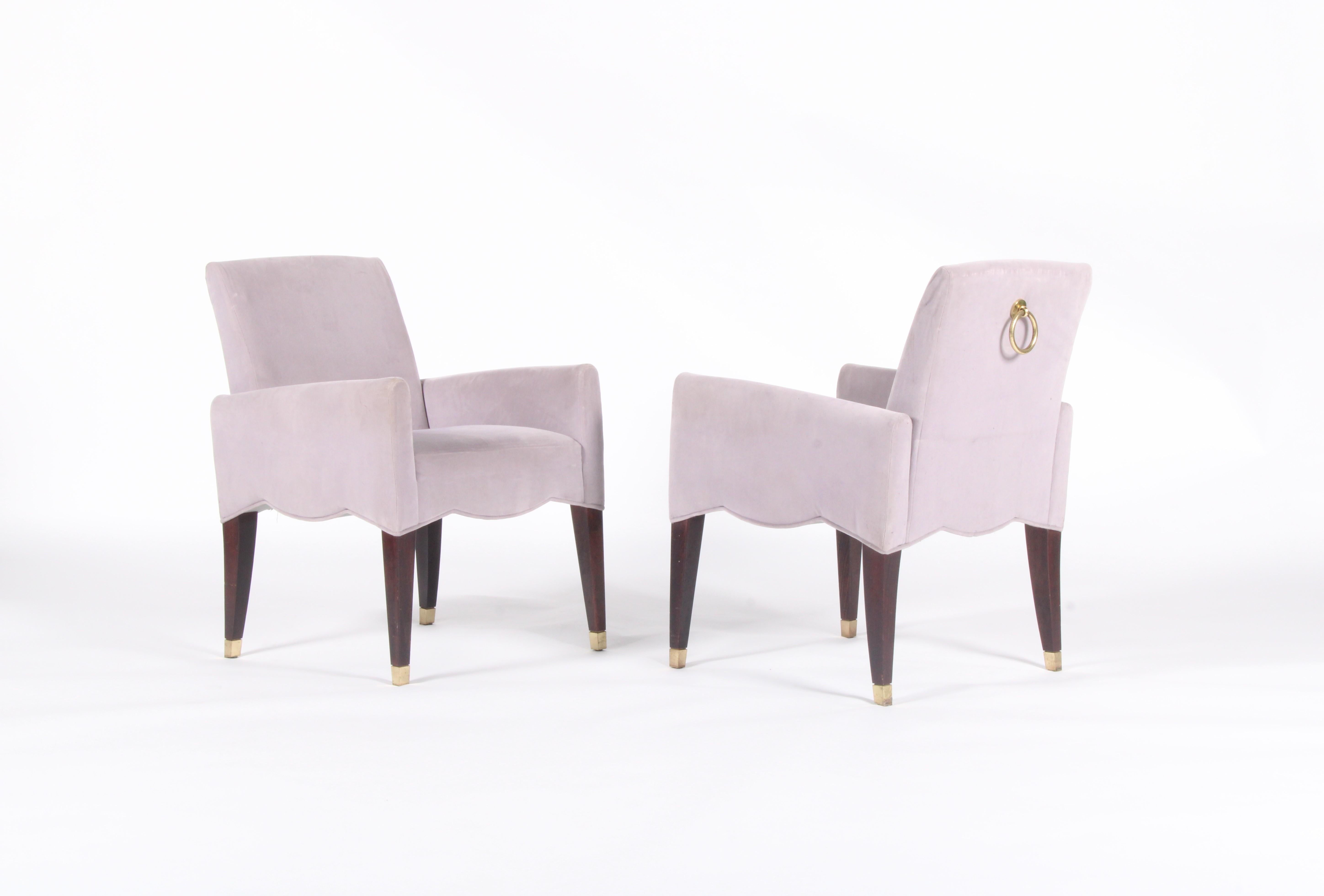 Brass Pair of armchairs by Oliver Gagnere for Le Cafe Marly at the Louvre Museum Paris For Sale