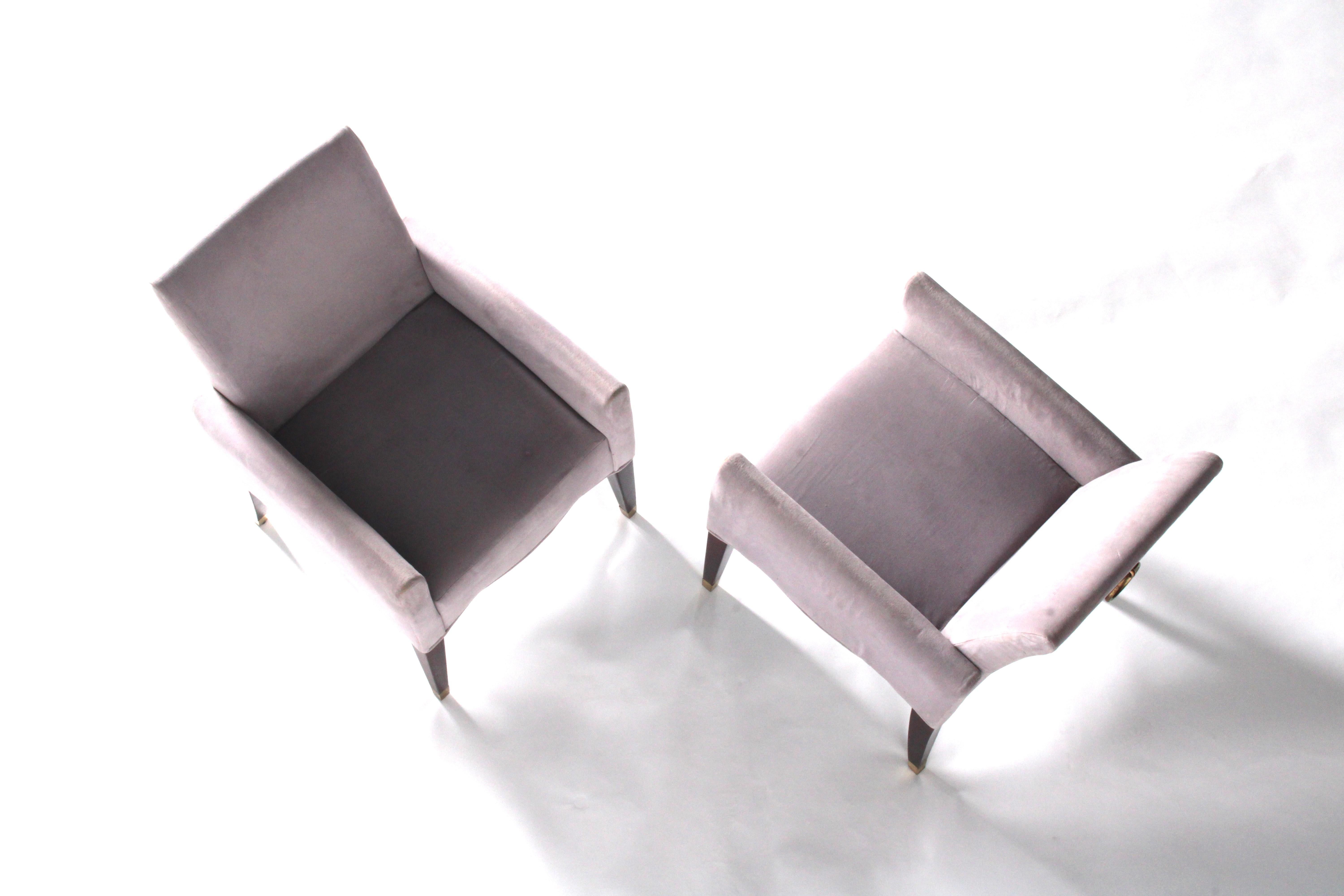 Pair of armchairs by Oliver Gagnere for Le Cafe Marly at the Louvre Museum Paris For Sale 1