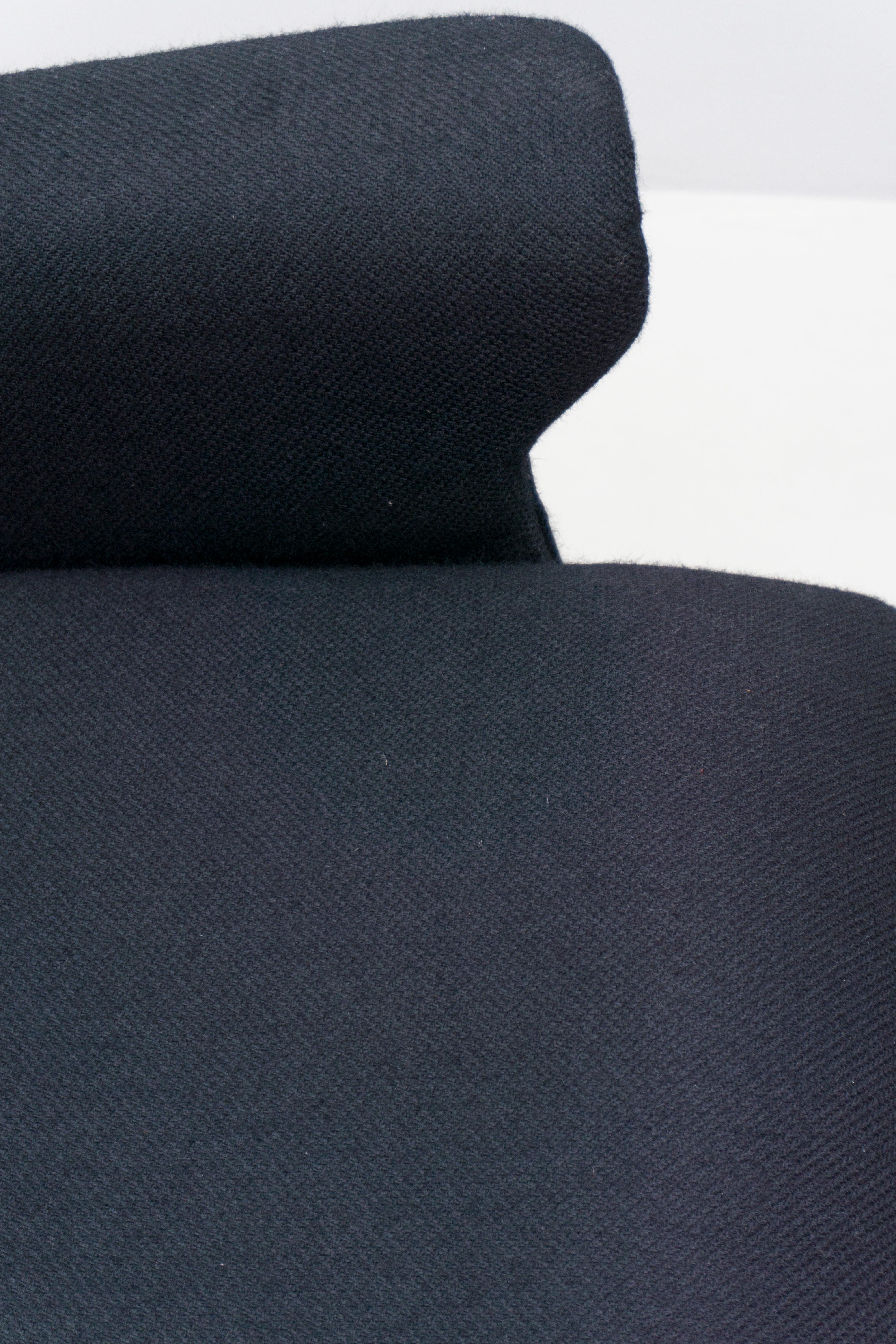 Pair of Armchairs by Osvaldo Borsani, black wool, manufactured by TECNO, 1955 6