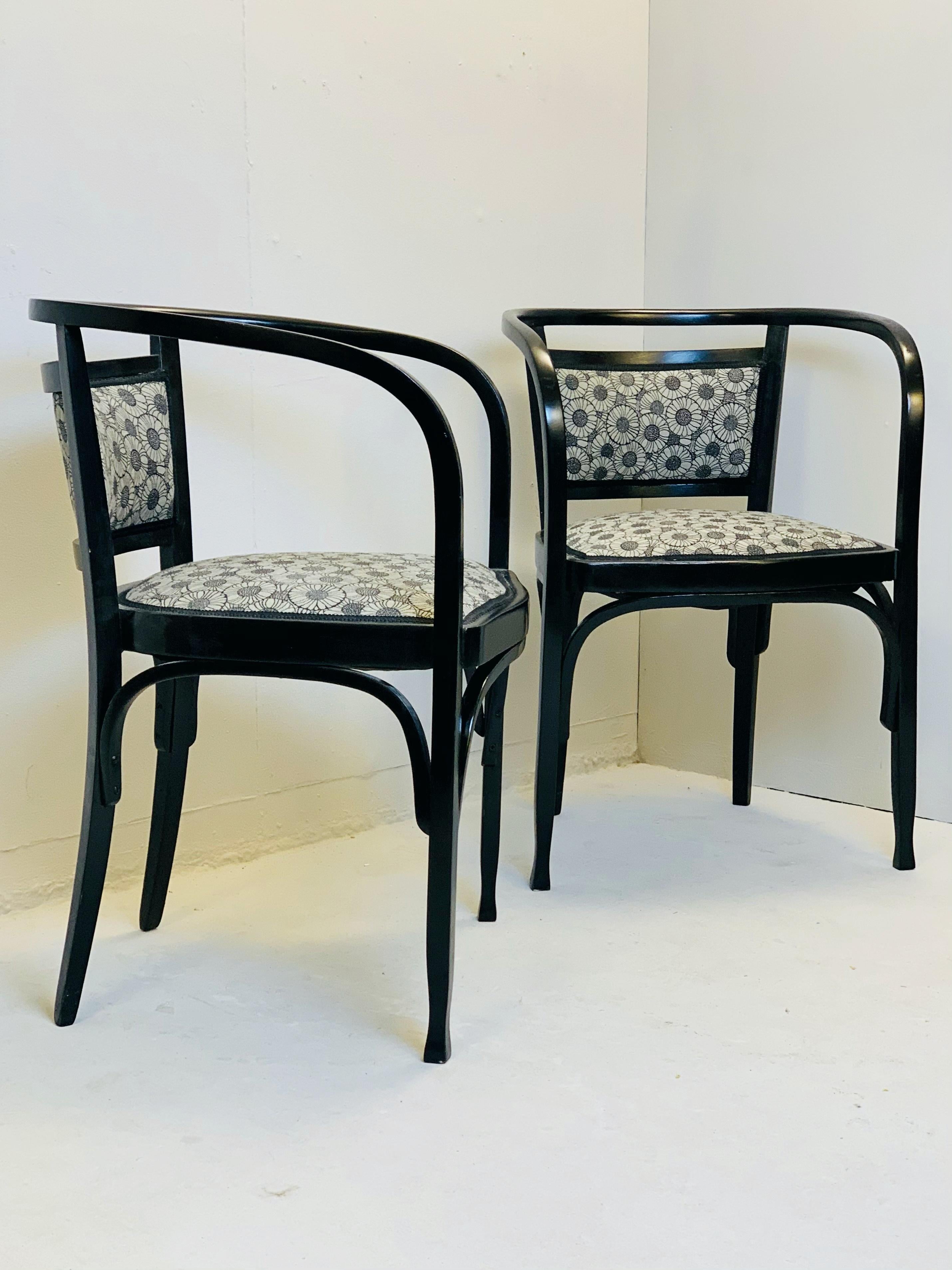 Art Nouveau Pair of Armchairs by Otto Wagner For Sale