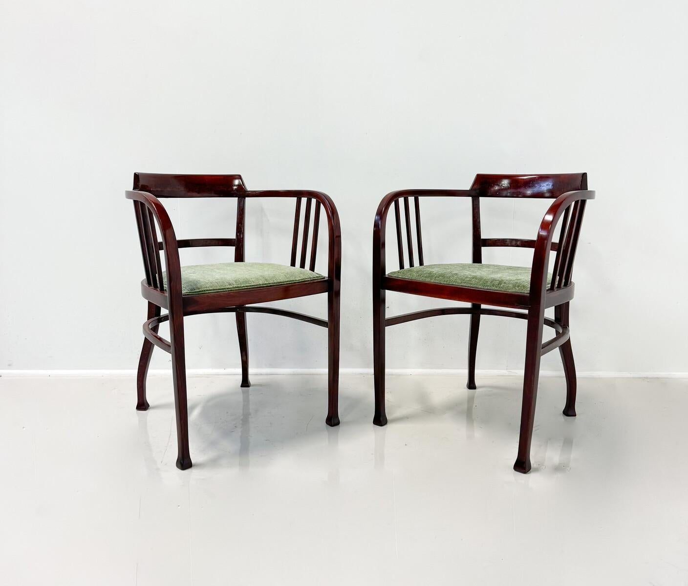 Paire de fauteuils d'Otto Wagner pour Thonet, Autriche, années 1910 en vente 1