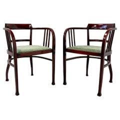 Antique Pair of Armchairs by Otto Wagner For Thonet, Austria, 1910s