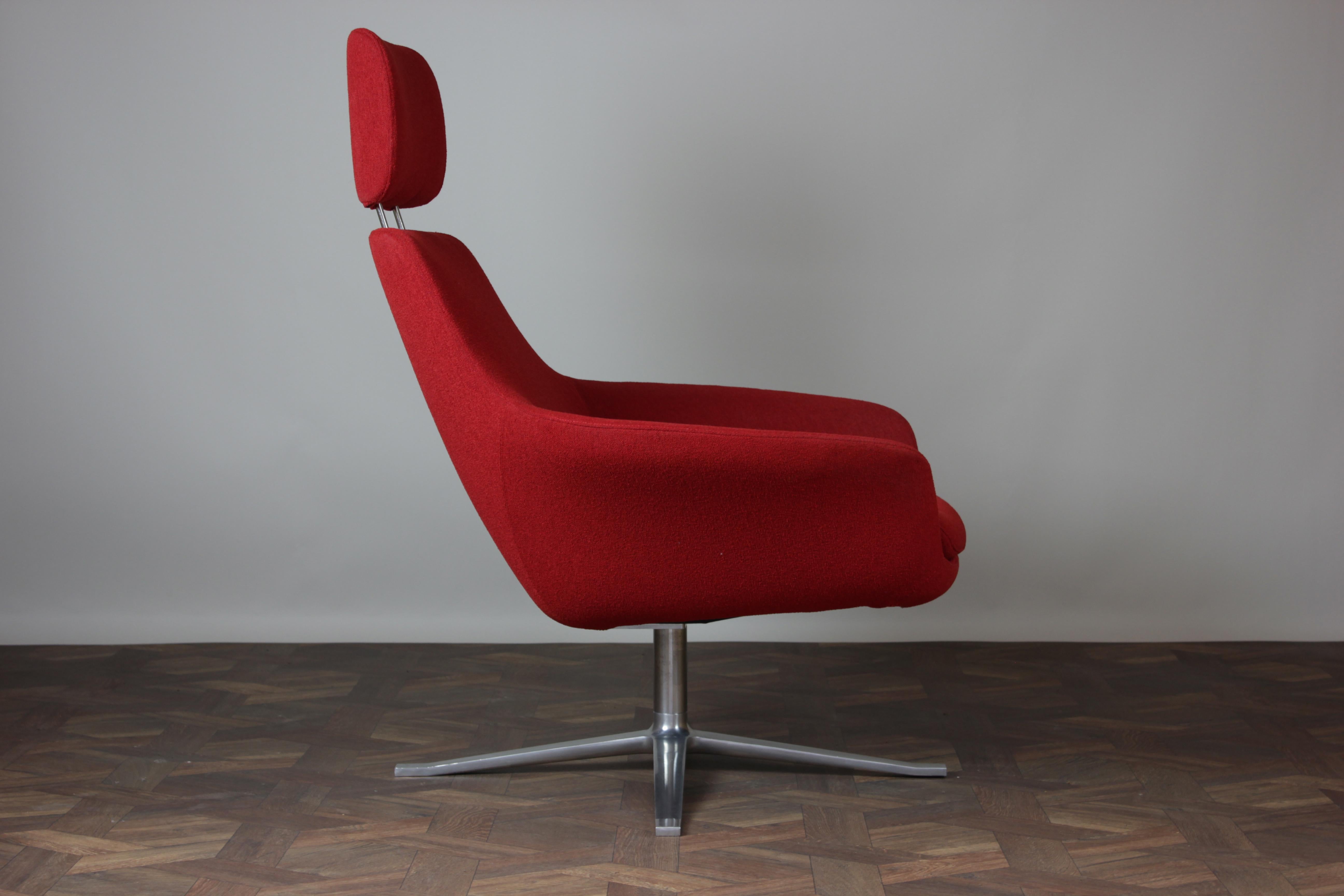 English Pair of Modern Oscar Red Armchairs by Pearson Lloyd for Walter Knoll