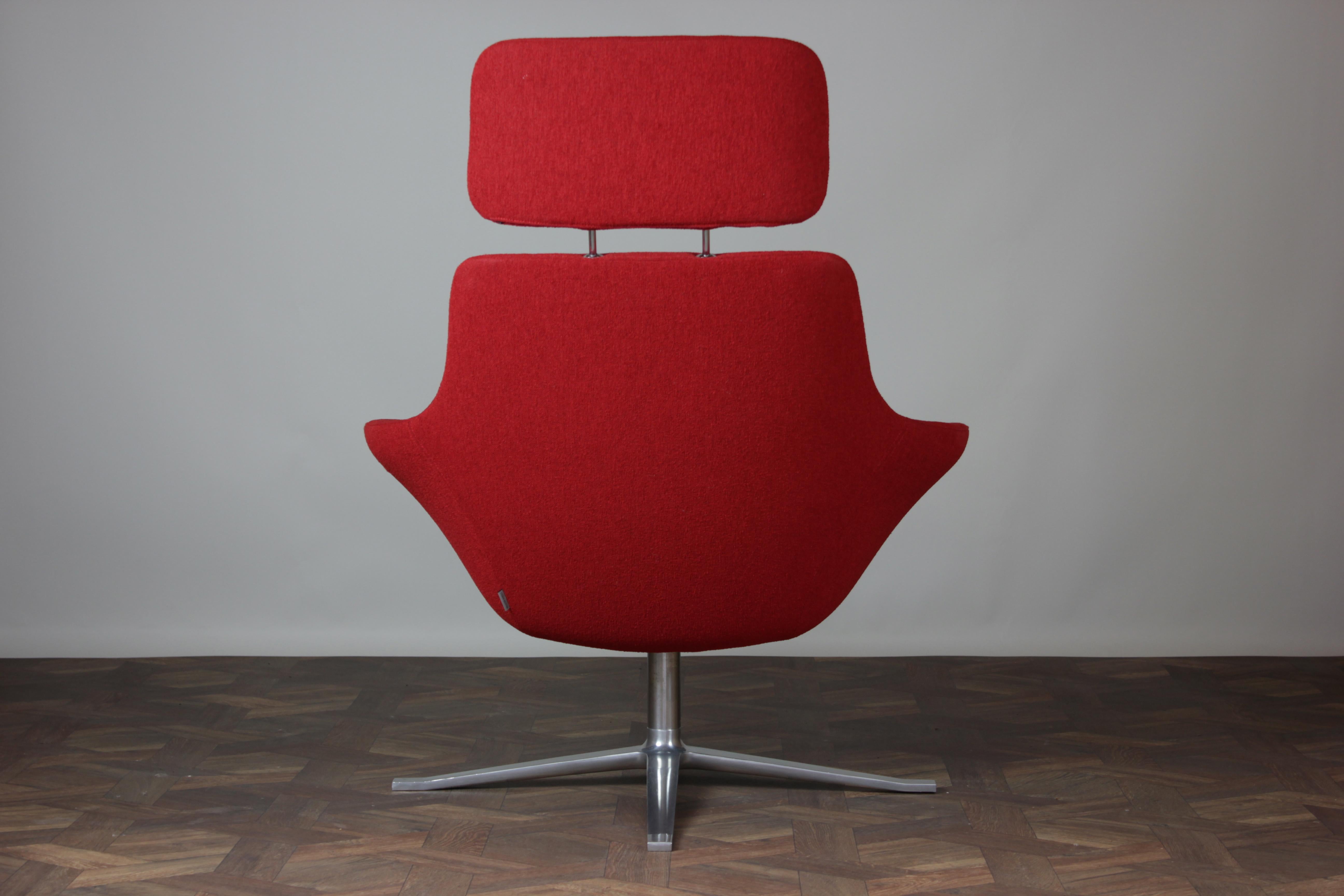 Pair of Modern Oscar Red Armchairs by Pearson Lloyd for Walter Knoll In Good Condition In Brugge, BE