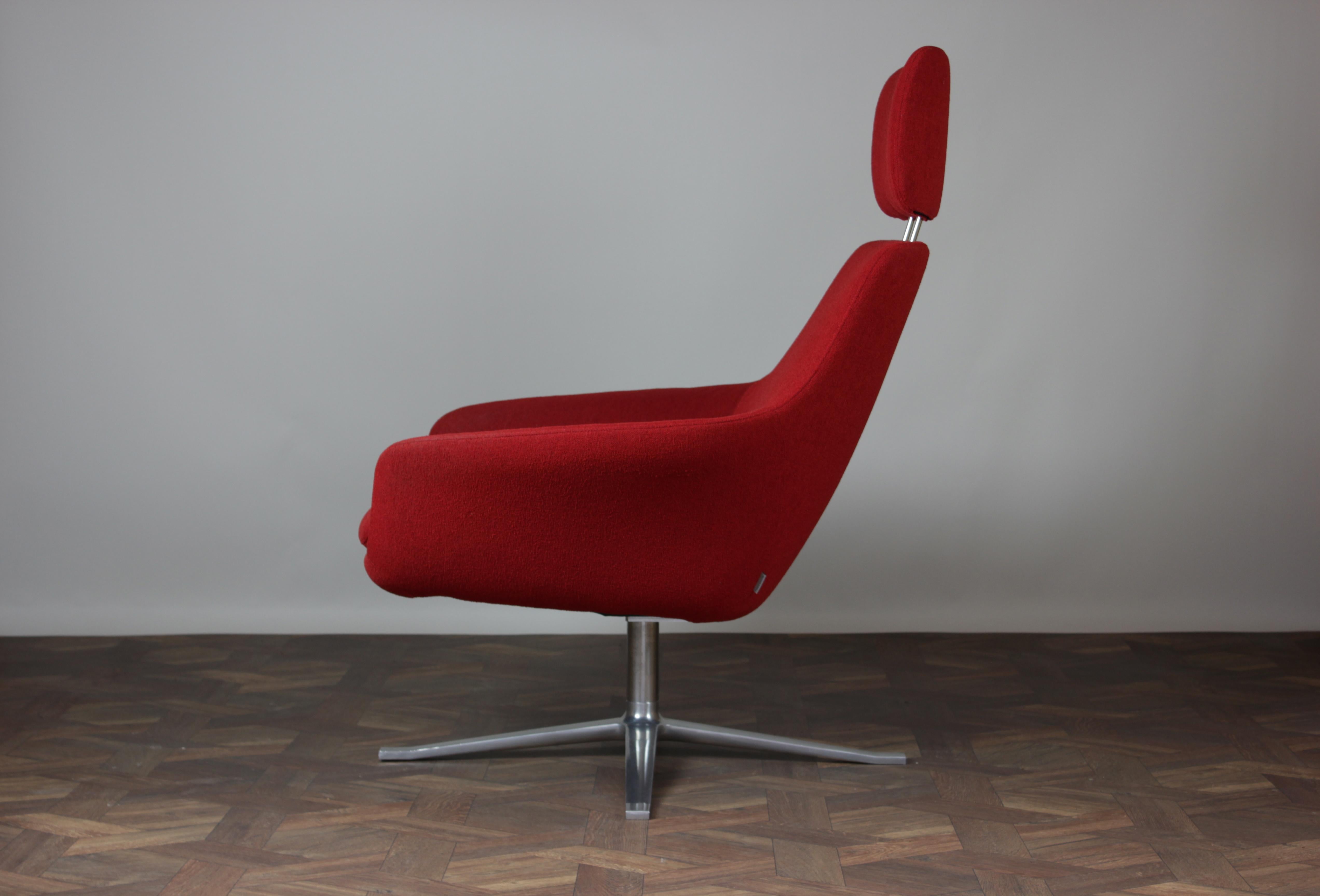 Contemporary Pair of Modern Oscar Red Armchairs by Pearson Lloyd for Walter Knoll