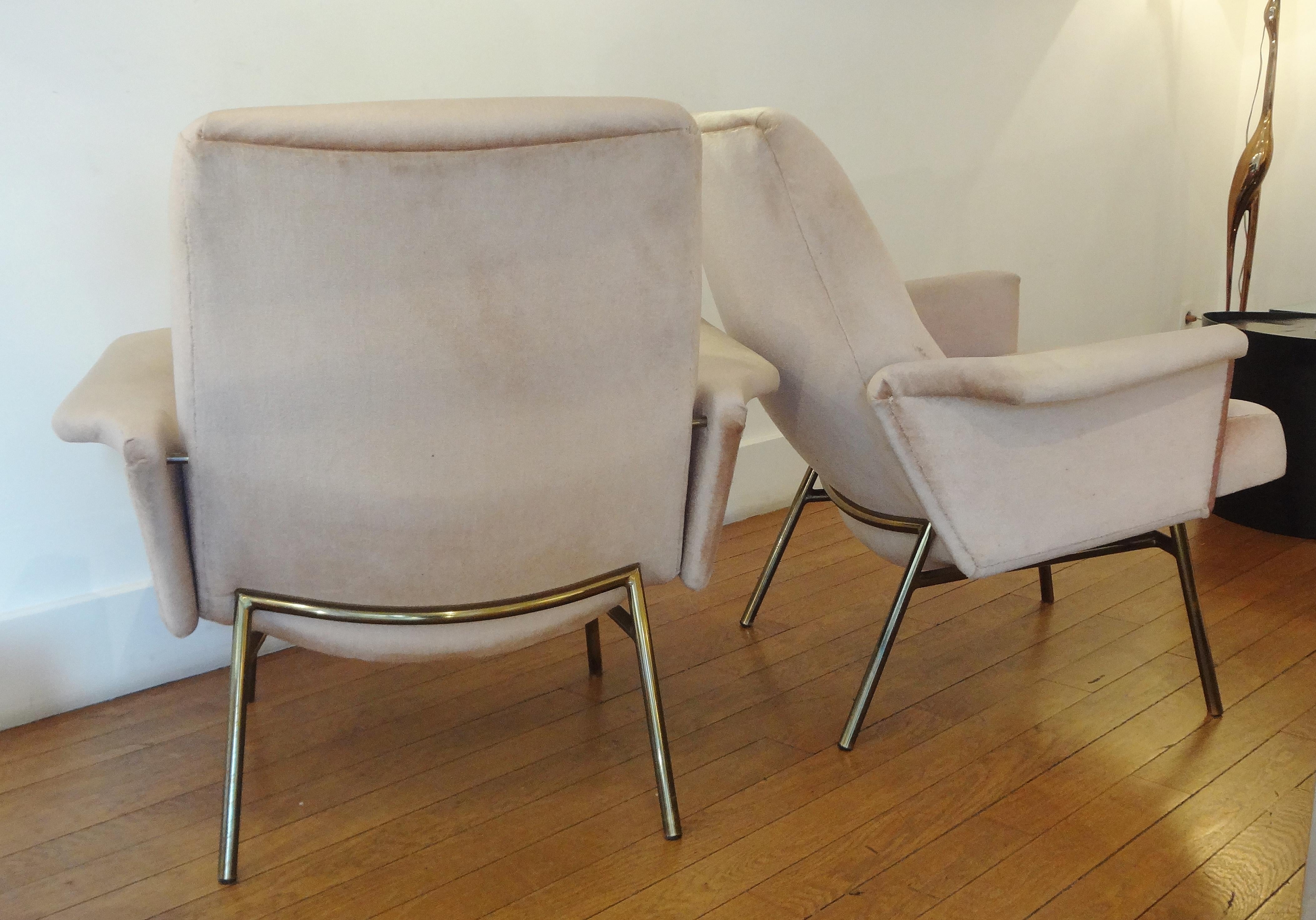Patinated Pair of Armchairs by Pierre Guariche, 1953