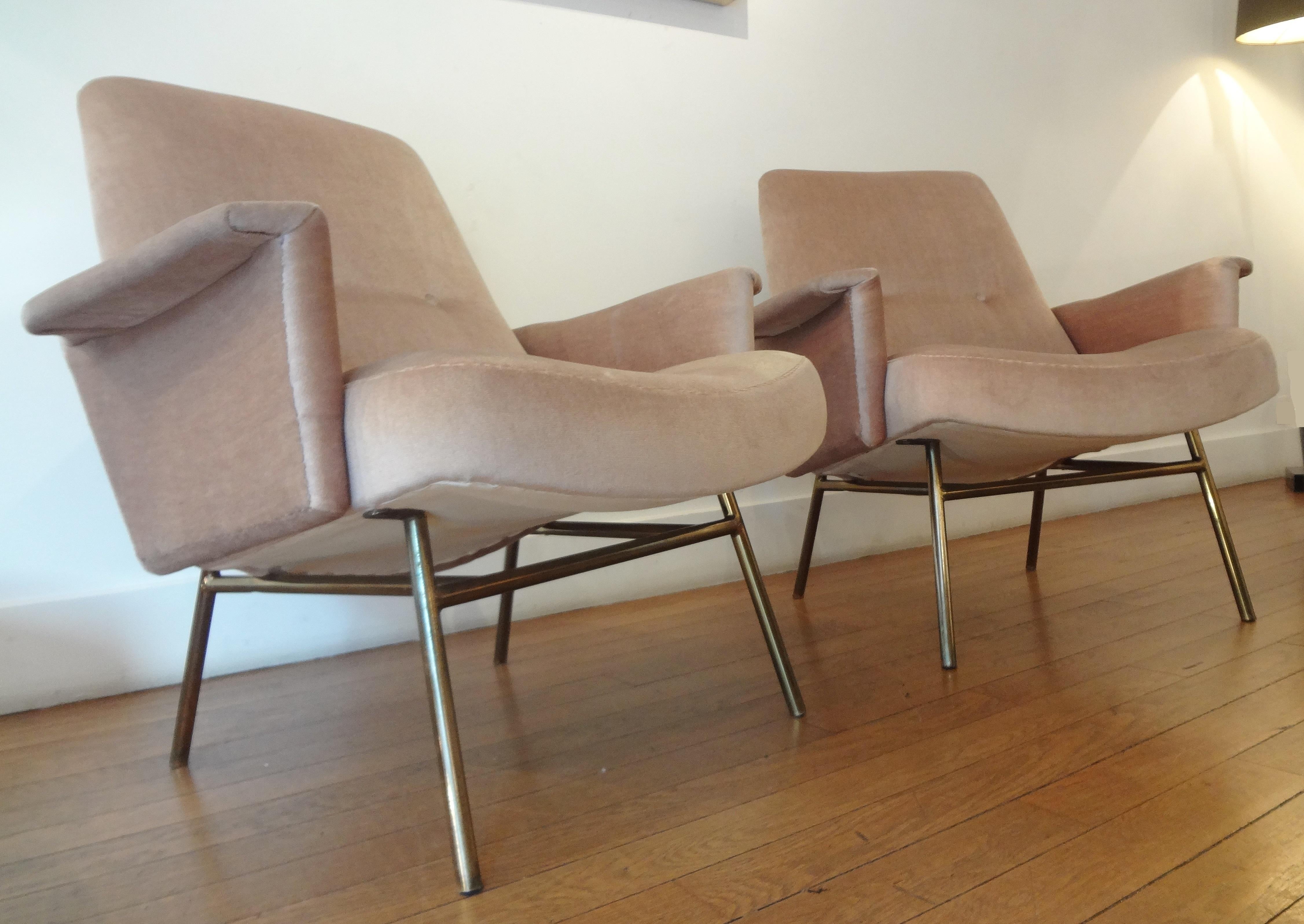 Pair of Armchairs by Pierre Guariche, 1953 In Good Condition In Paris, FR