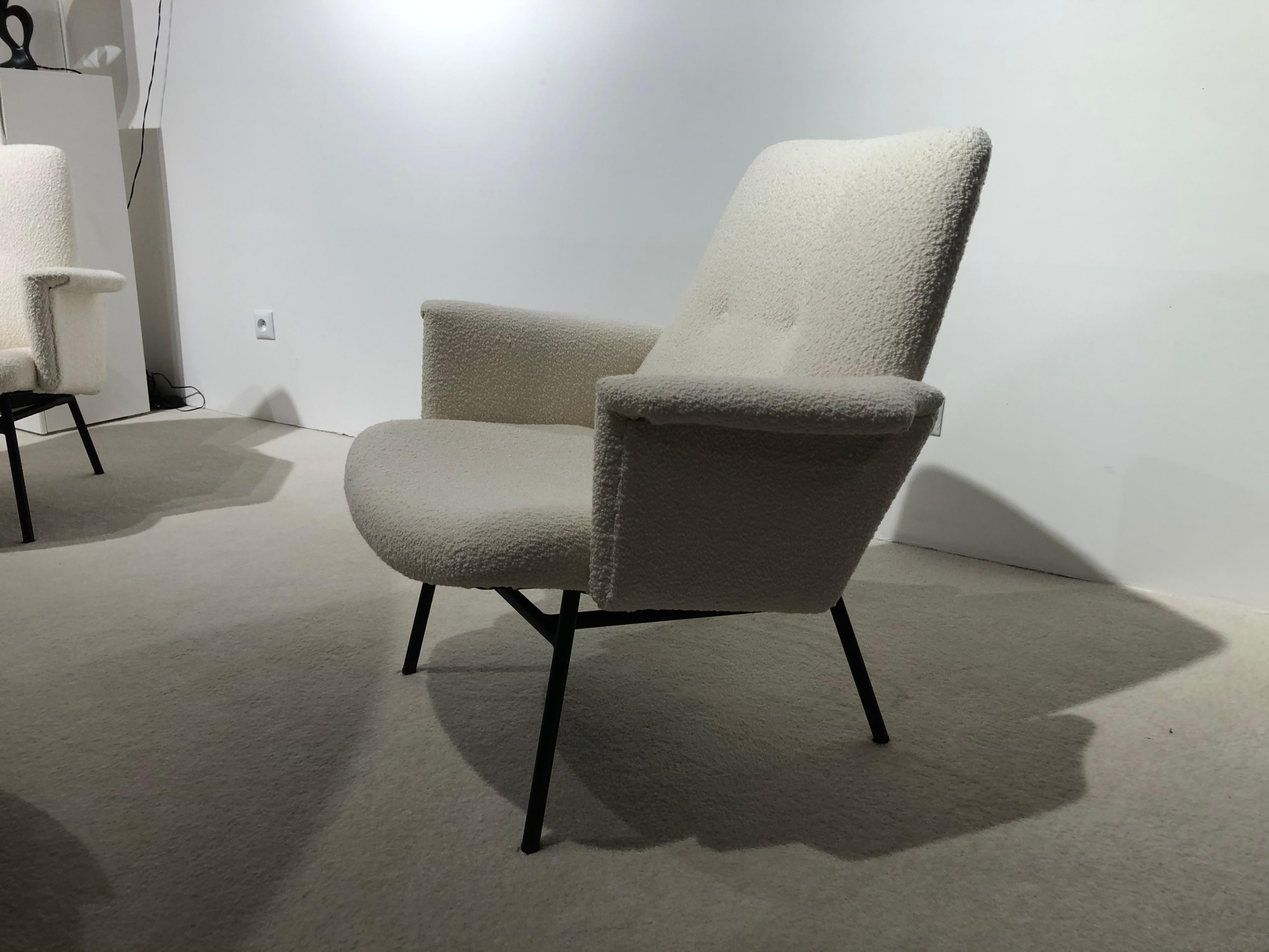 Pair of Armchairs by Pierre Guariche, 1960 For Sale 5