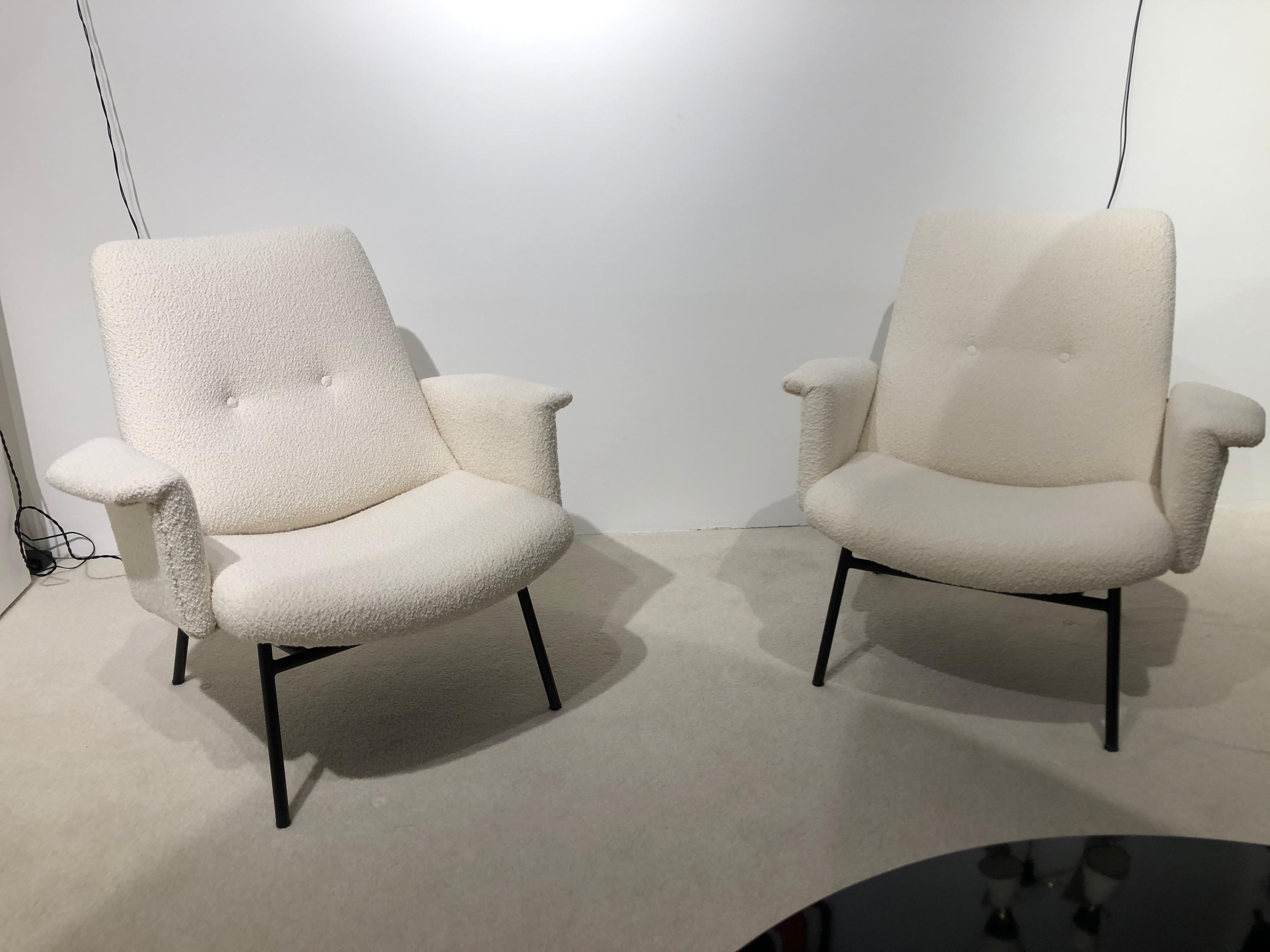 Pair of Armchairs by Pierre Guariche, 1960 For Sale 6