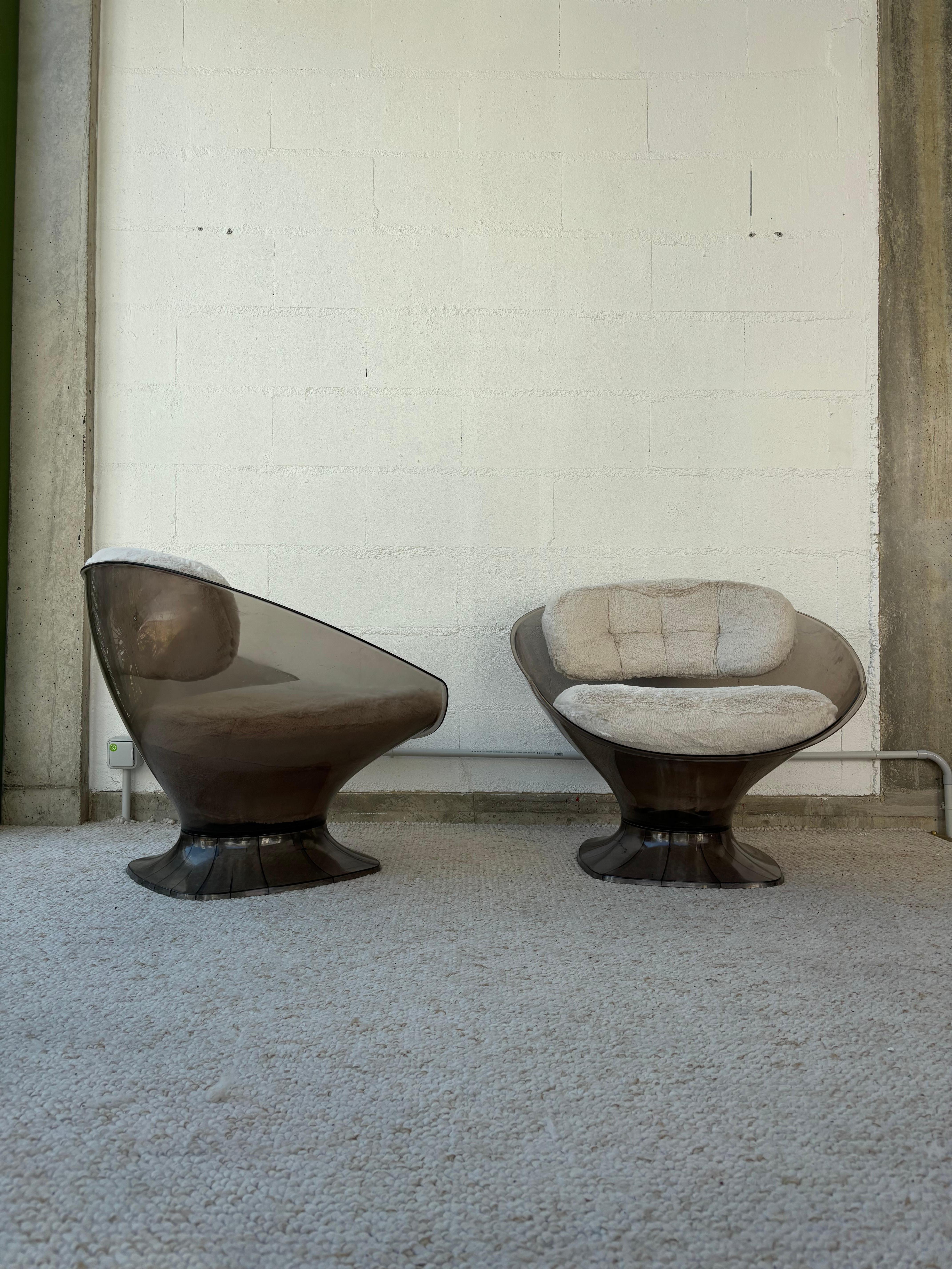 Fabric Pair of armchairs by Raphael Raffel For Sale